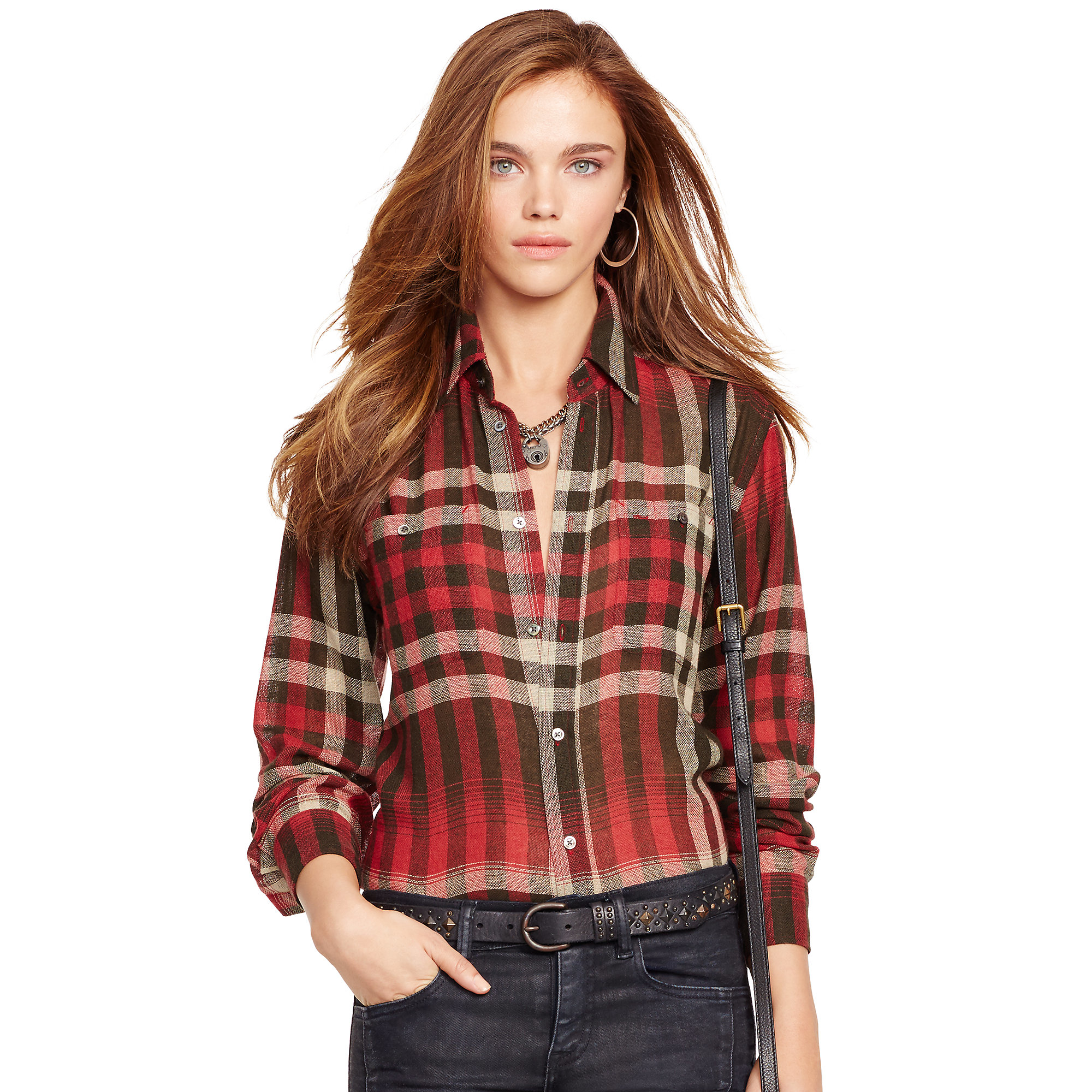 Womens Red Gingham Check Shirt Rldm Womens Red Gingham Check Shirt Rldm