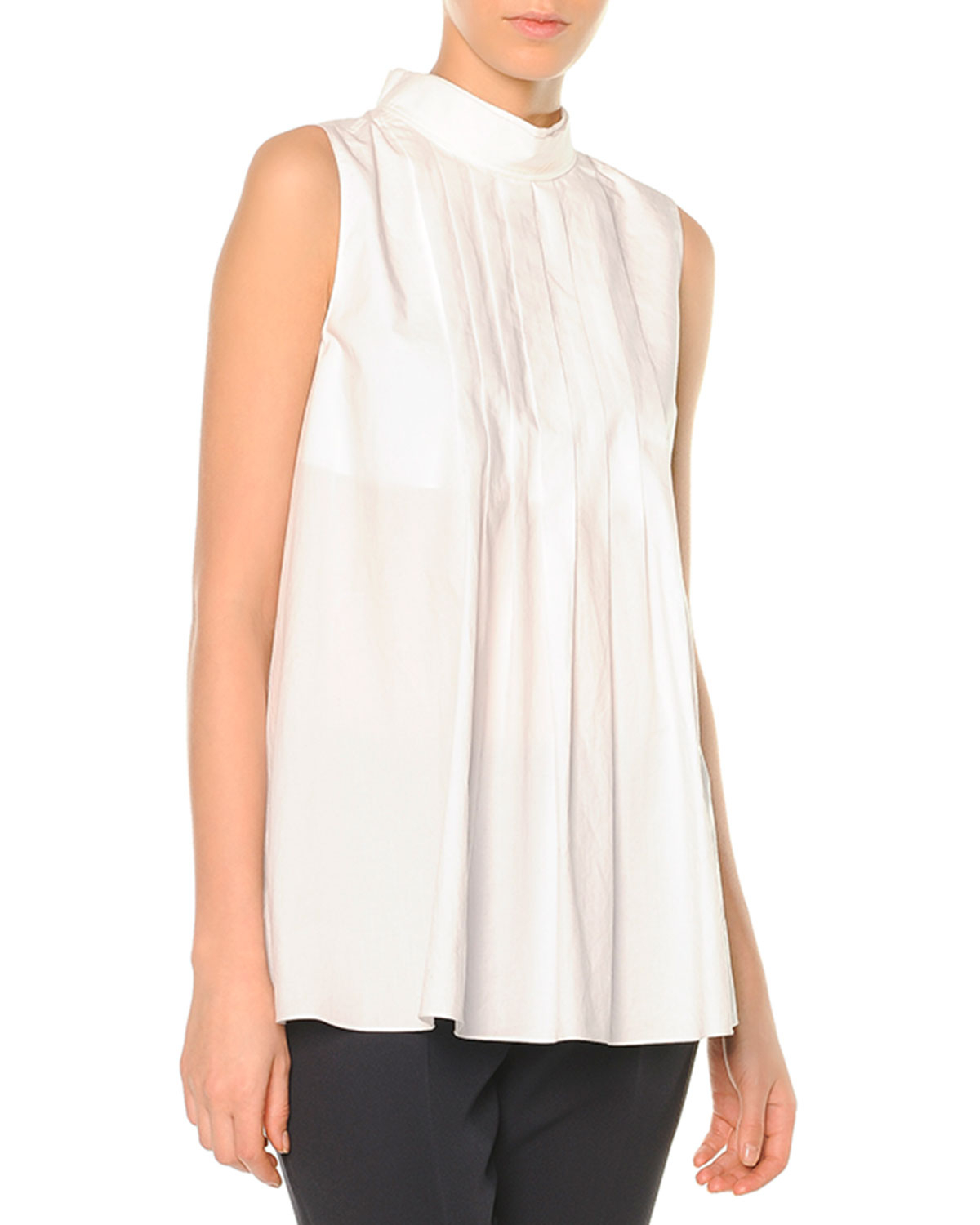 Marni Knife-pleated Button-back Blouse in White | Lyst