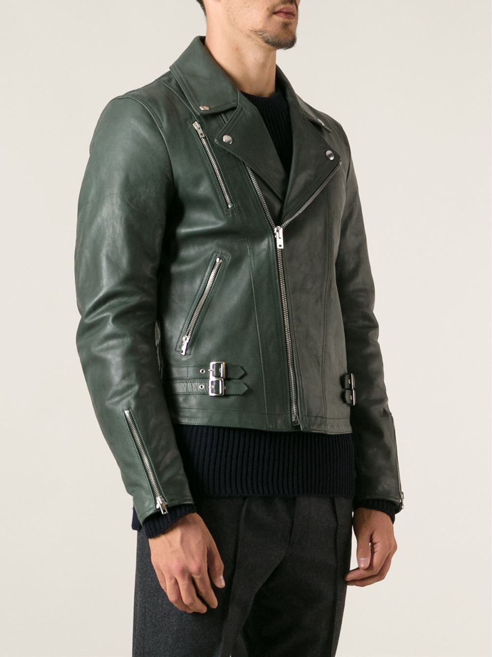 Joseph Leather Jacket Mens Cairoamani Com Lyst Joseph Biker Jacket In Green For Men