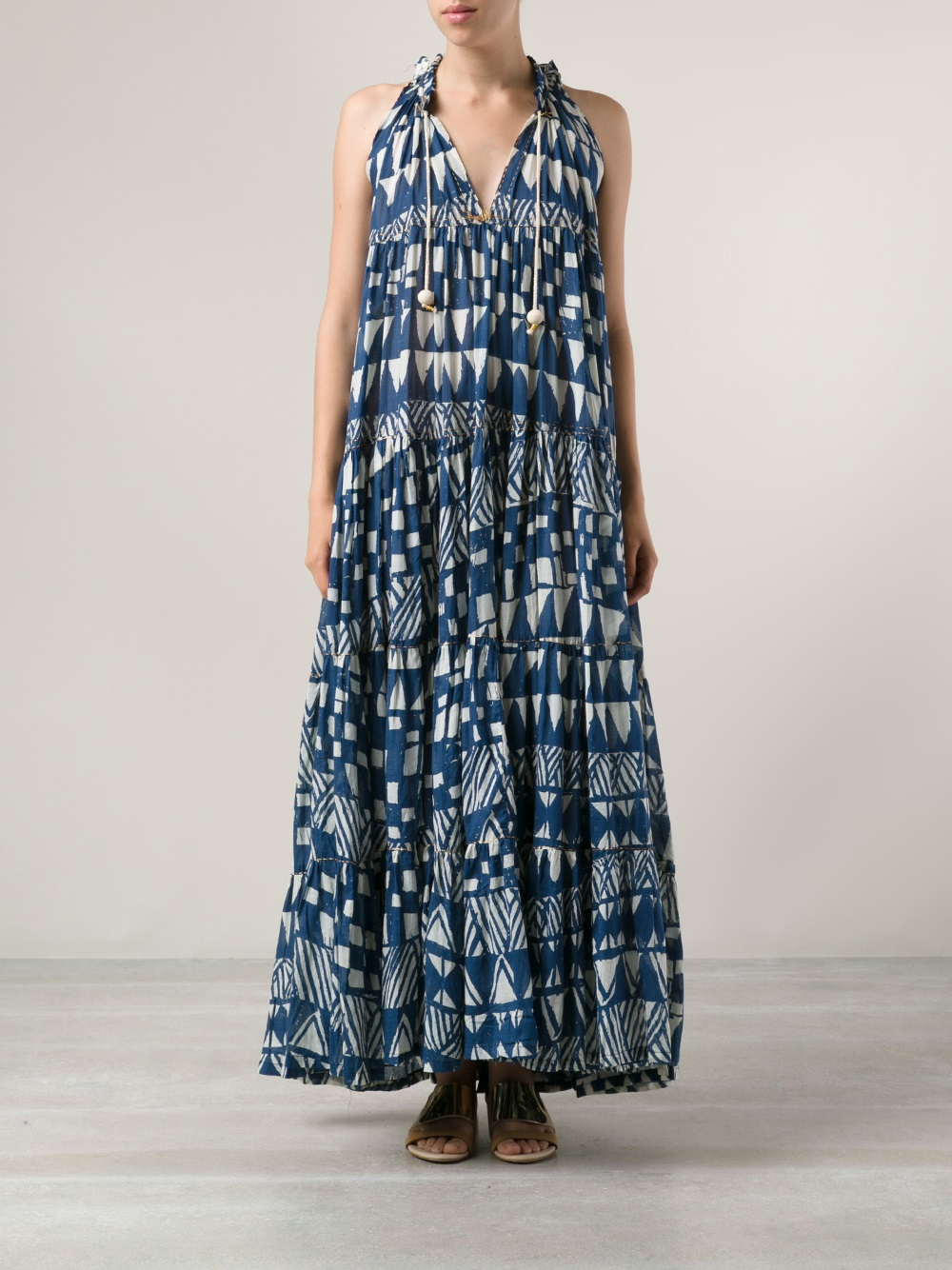 Lyst - Yvonne S Maxi Hippy Dress in Blue