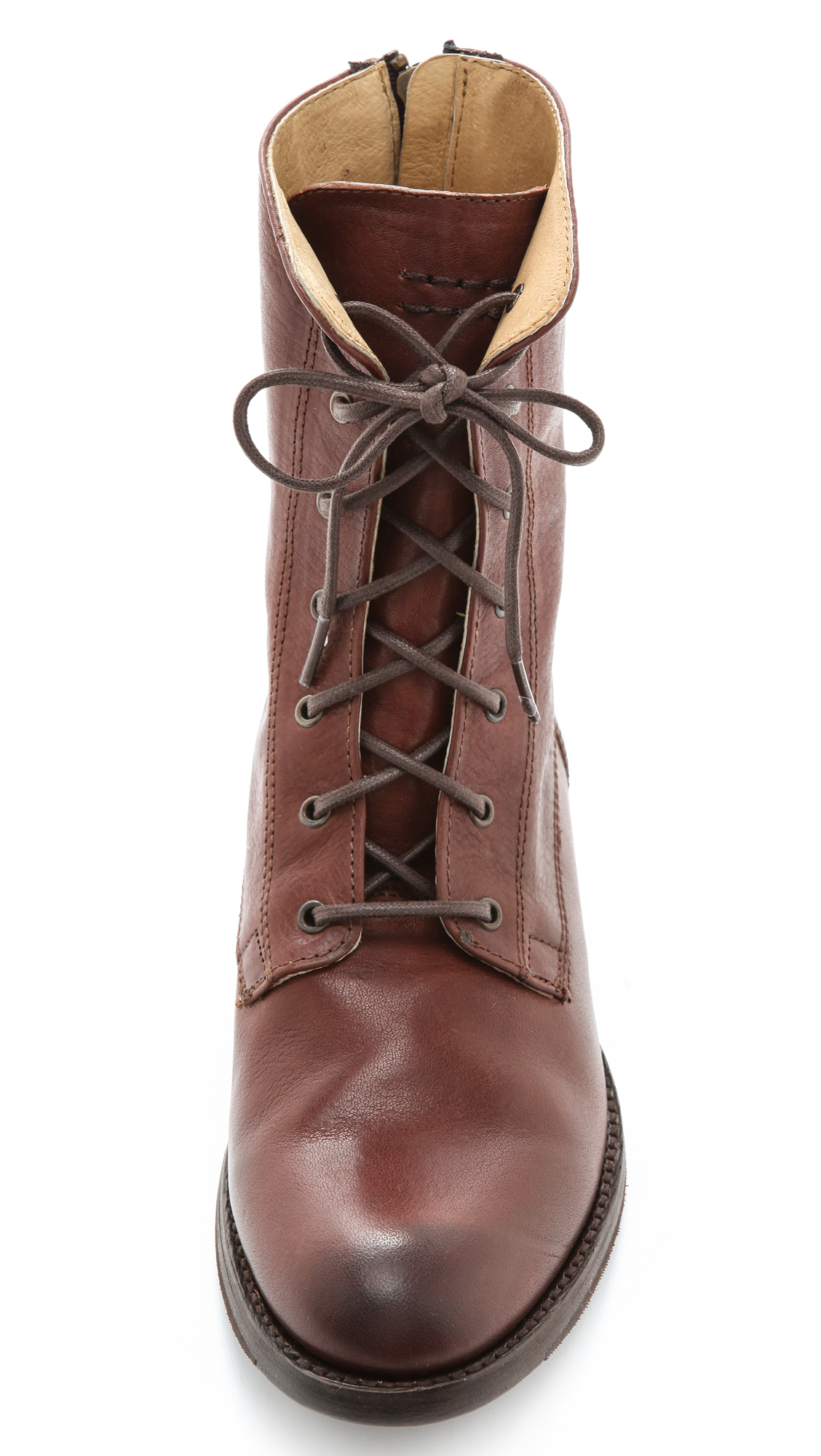 raymond weil leather lace up booties