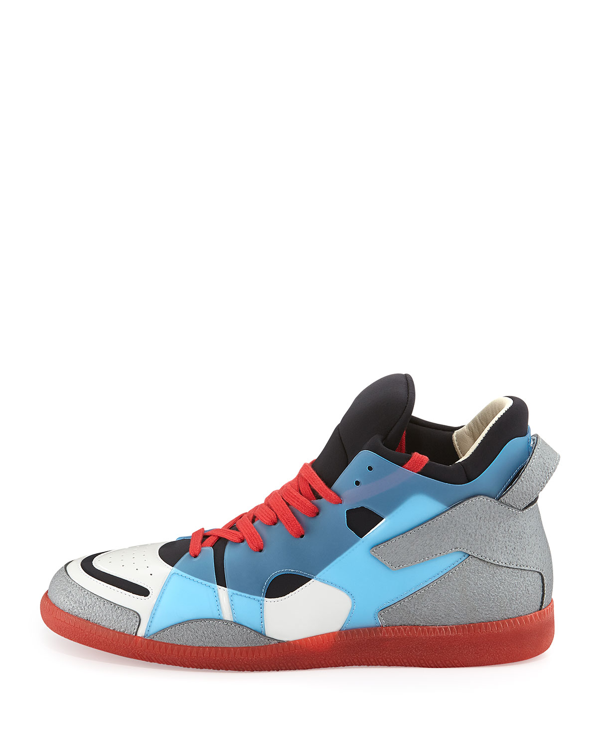 Maison margiela Neo Colorblock High-top Red-bottom Sneaker in Red ...