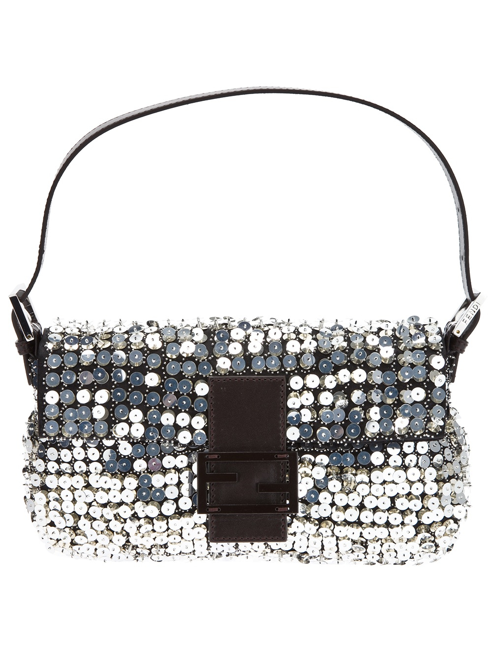 fendi blue sequin baguette