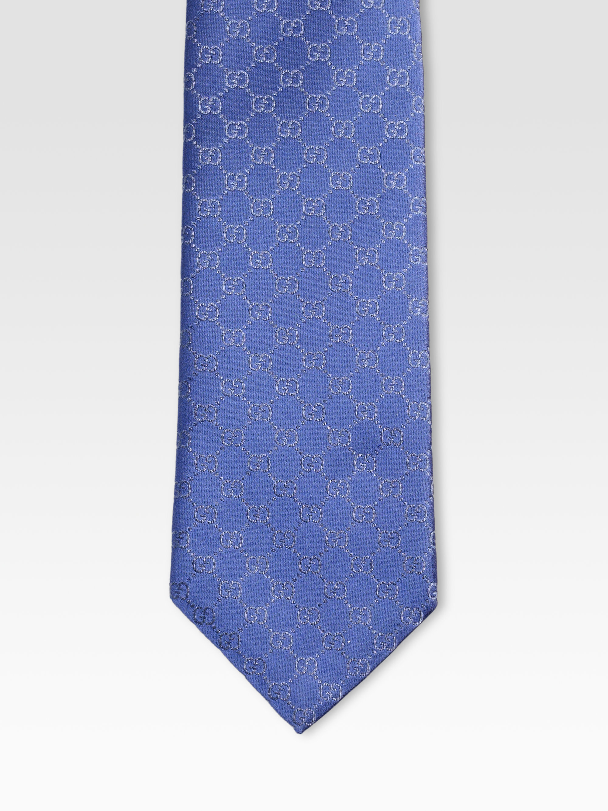 Gucci Gg Pattern Silk Tie in Blue for Men | Lyst