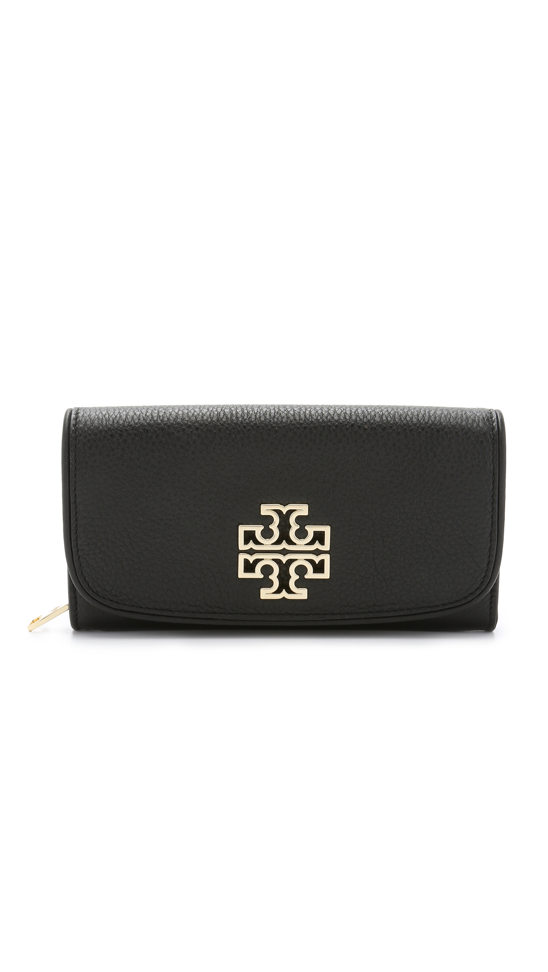 Tory burch Britten Duo Envelope Continental Wallet in Black Lyst