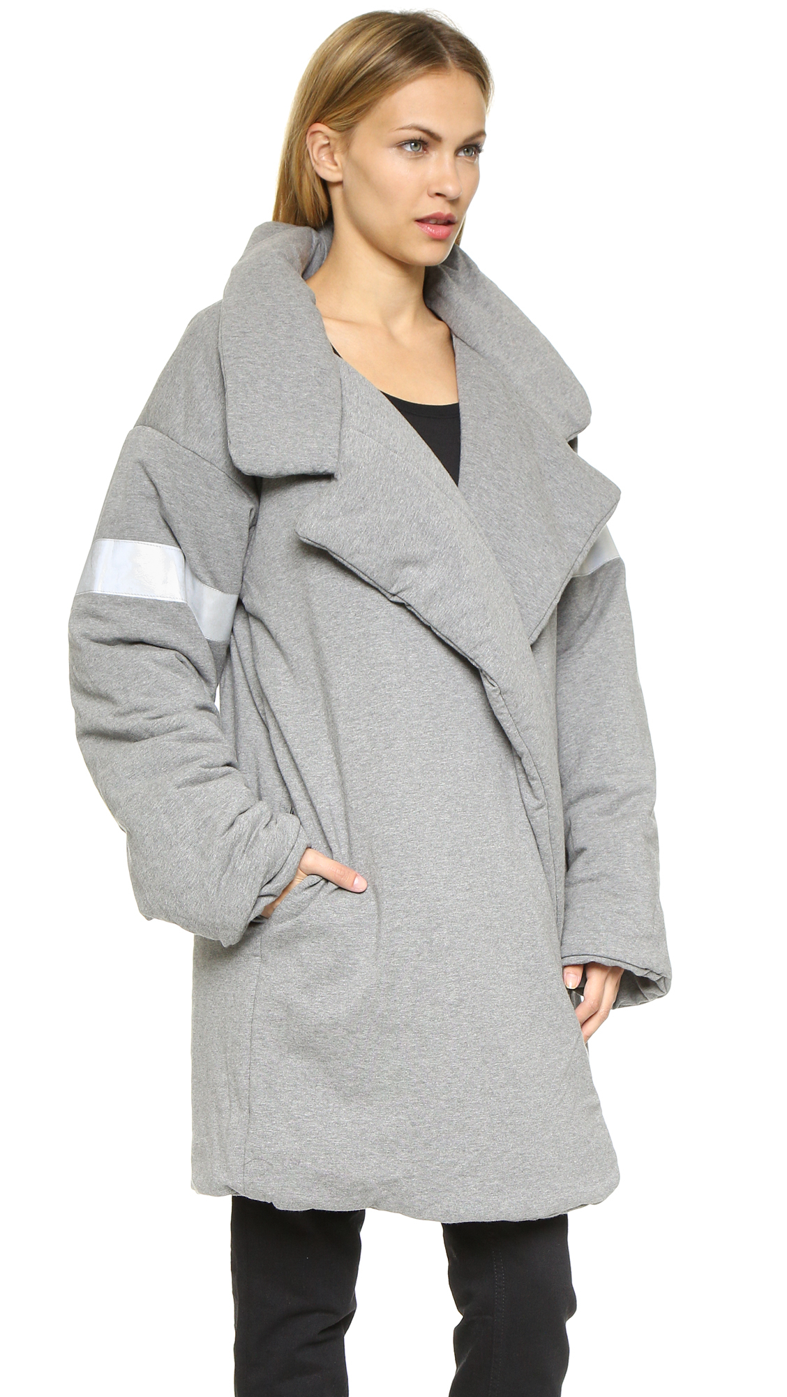 Norma kamali Reversible Quilted Sleeping Bag Coat - Black in Gray | Lyst