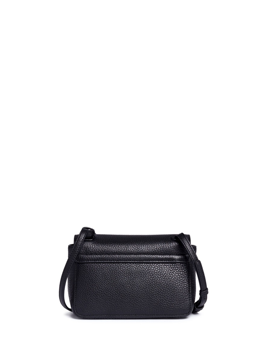 Lyst - Tory Burch &#39;thea Mini&#39; Pebbled Leather Crossbody Tassel Bag in Black