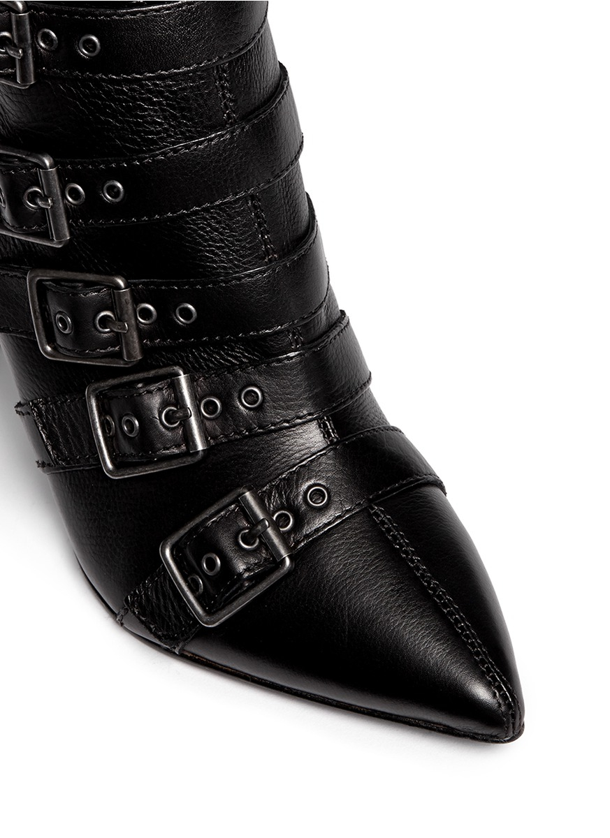 Lyst Ash 'c' Multi Buckle Leather Boots in Black