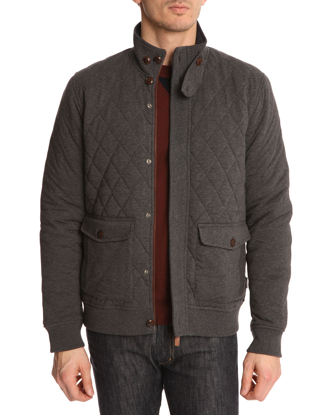 Ted baker Grey Quilted Jersey Jacket in Gray for Men Lyst