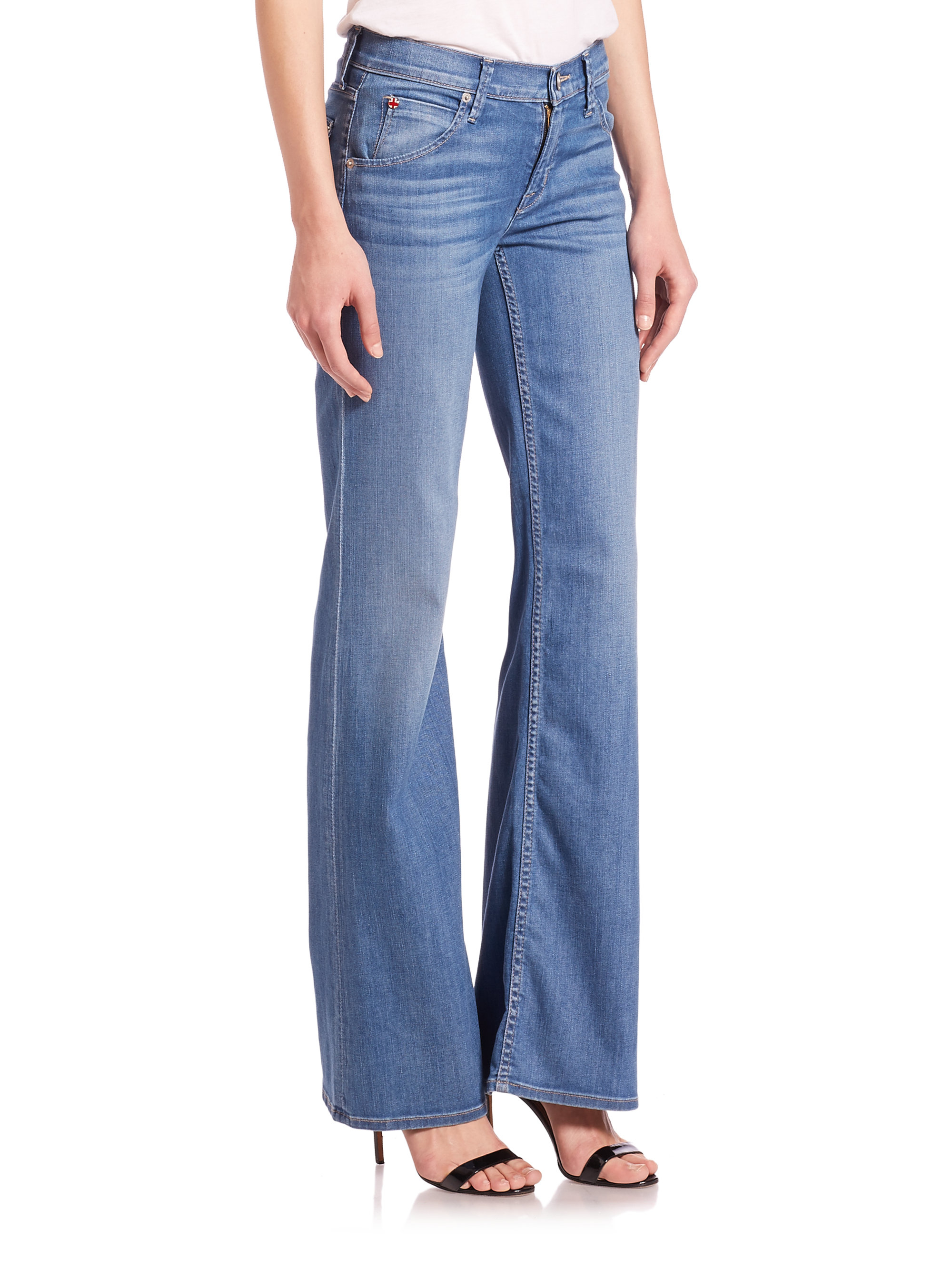 Lyst - Hudson Jeans Brooke Wide-leg Flared Jeans in Blue