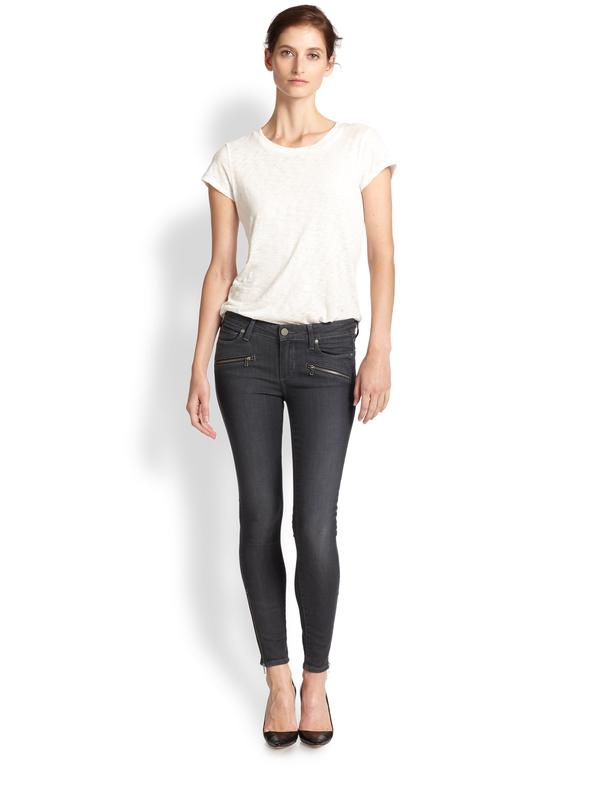 ankle zip jeans womens
