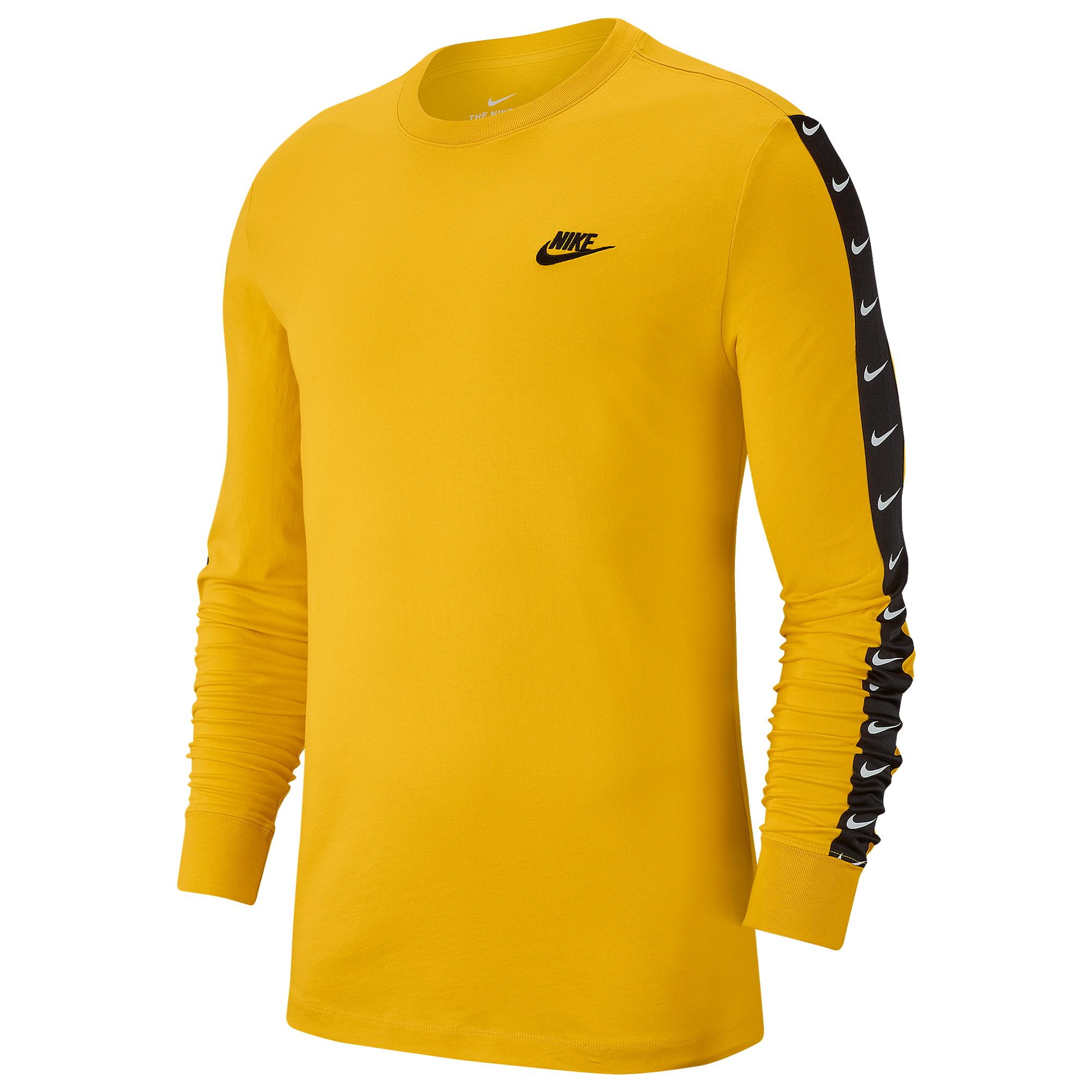 Nike Swoosh Long Sleeve T-shirt in Yellow for Men - Lyst