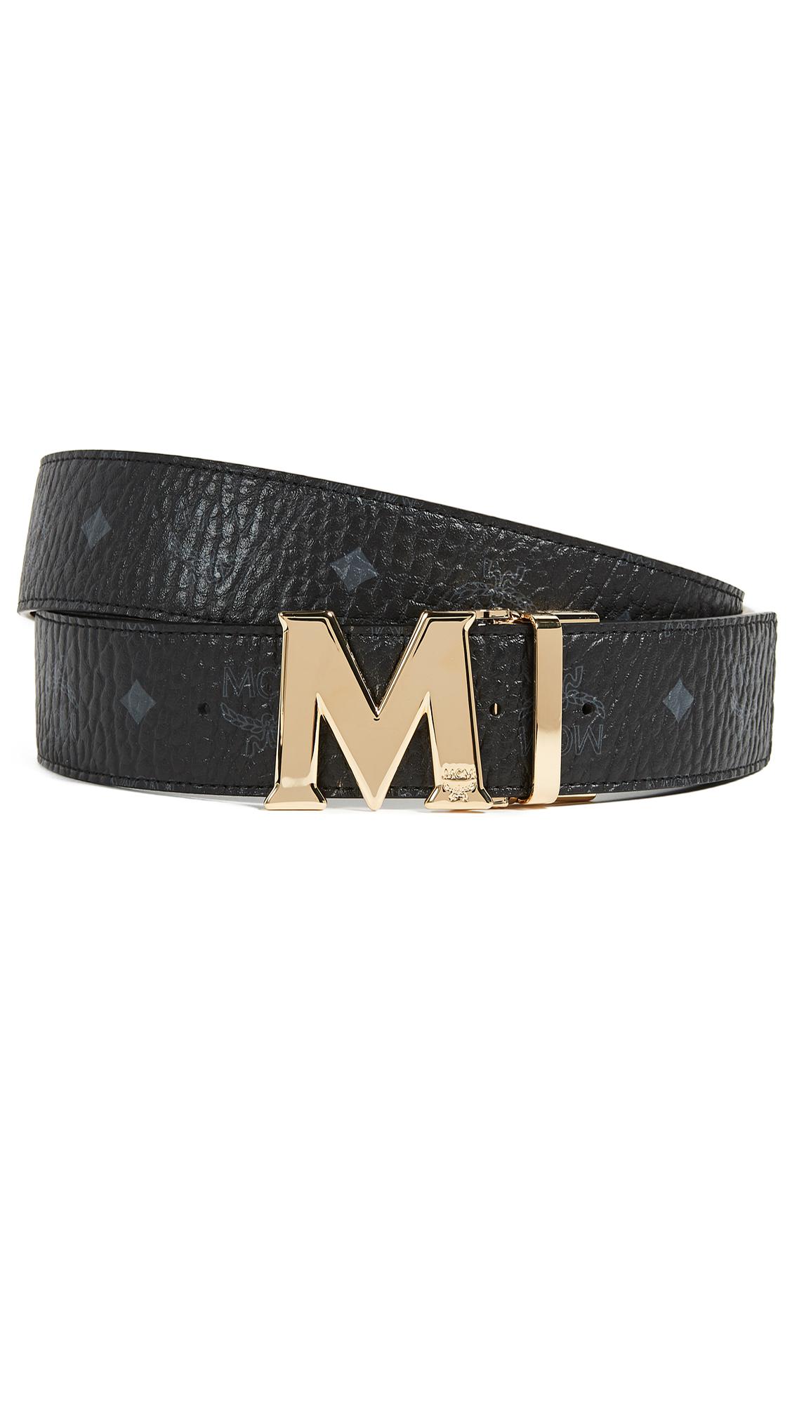 Lyst - Mcm Gold M Buckle Reversible Belt in Black for Men