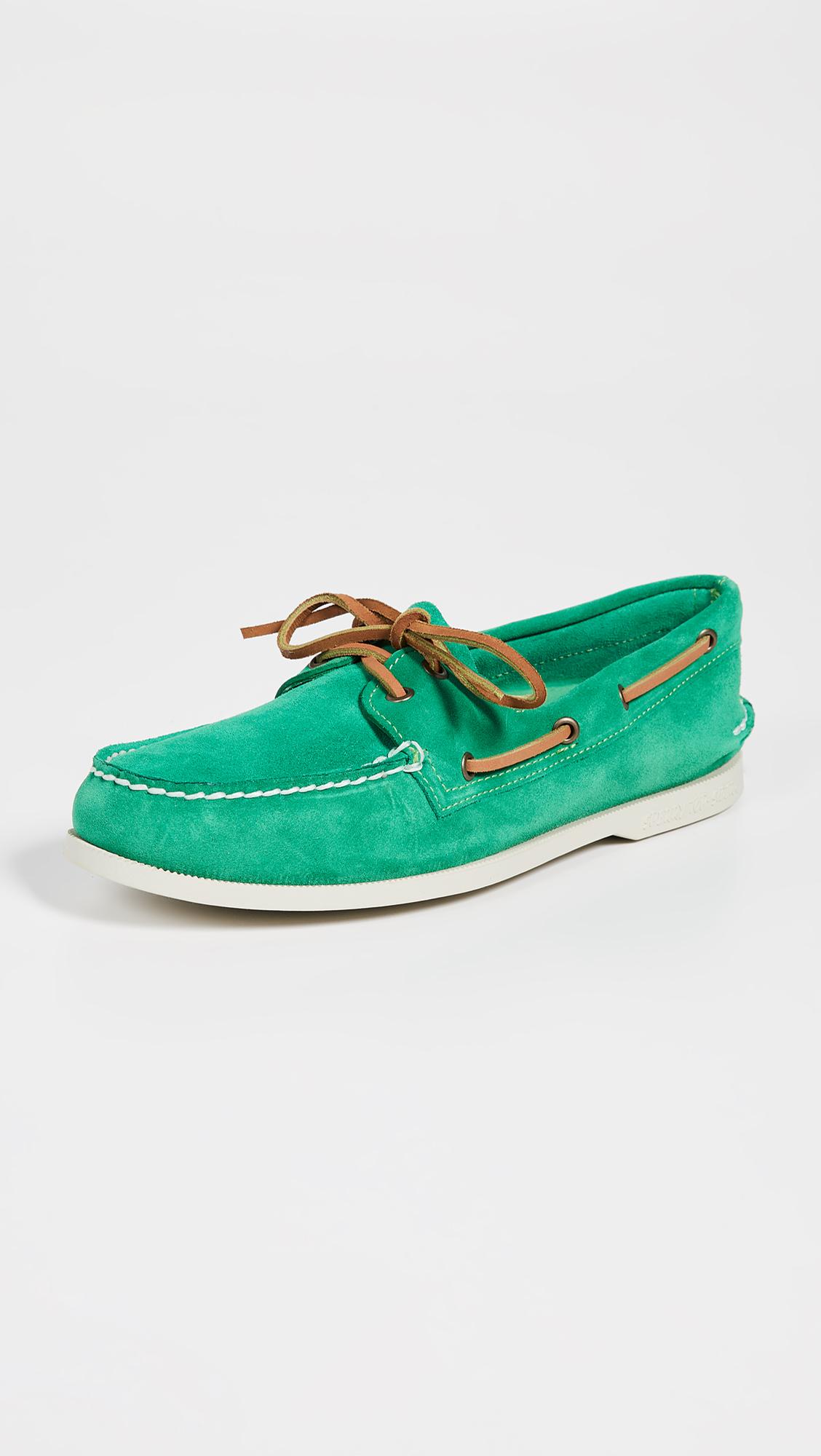 Sperry Top-Sider A/o 2 Eye Suede Shoes in Green for Men - Lyst
