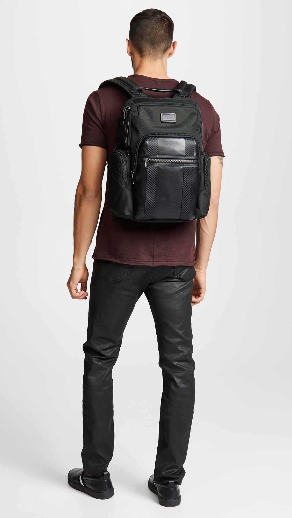 tumi - black alpha bravo nellis backpack for men - lyst