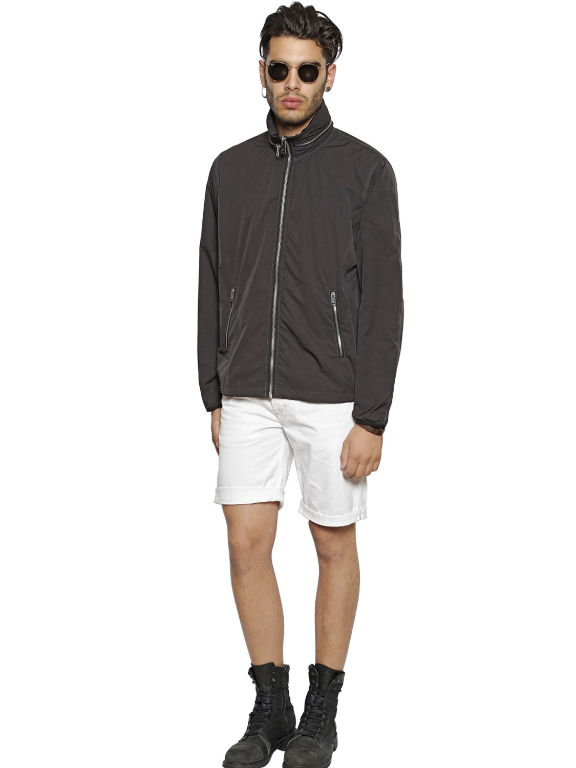 Lyst Diesel Nylon Windbreaker Jacket in Black for Men