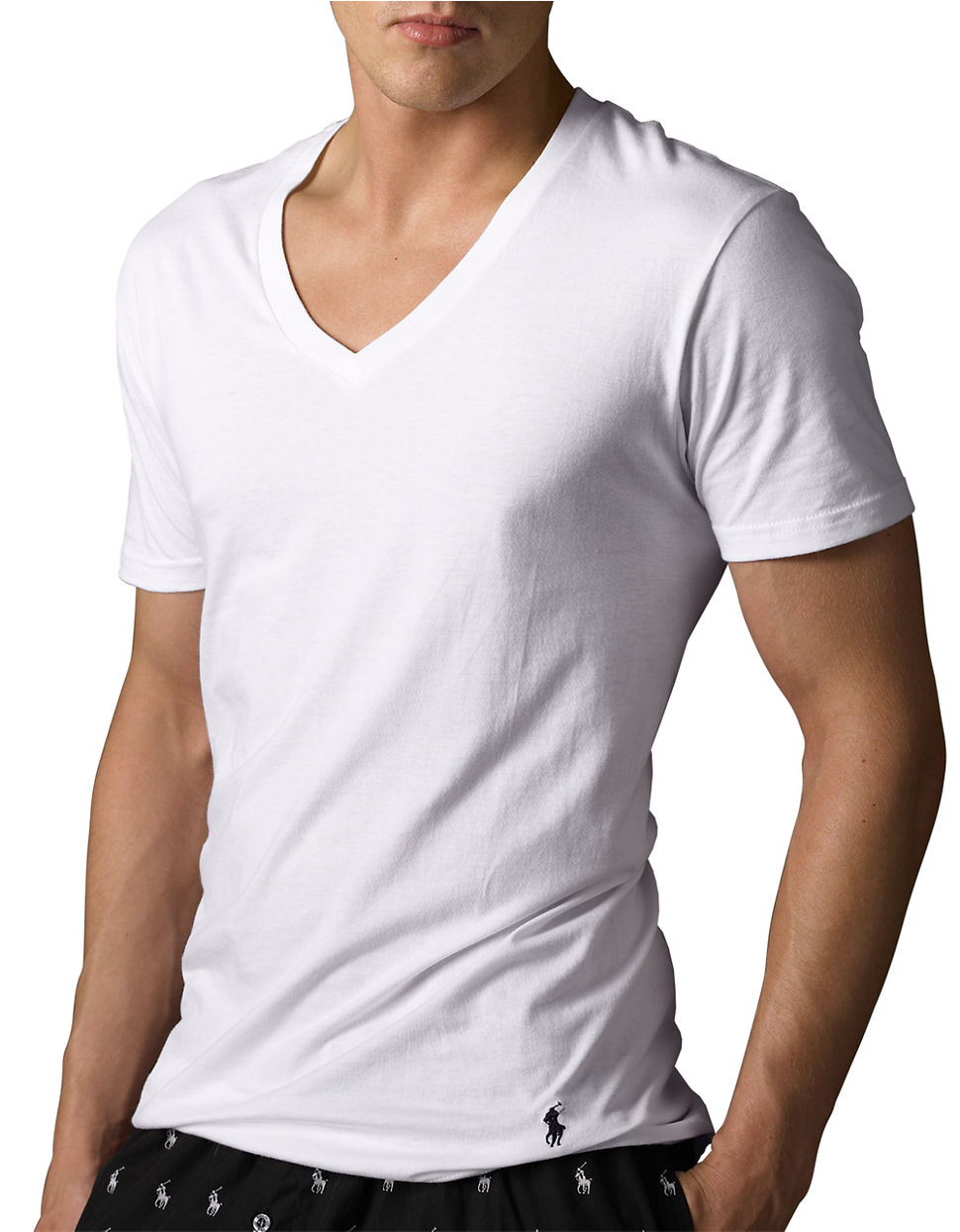 Polo Ralph Lauren Classic Cotton V Neck T Shirt Set In White For Men Lyst