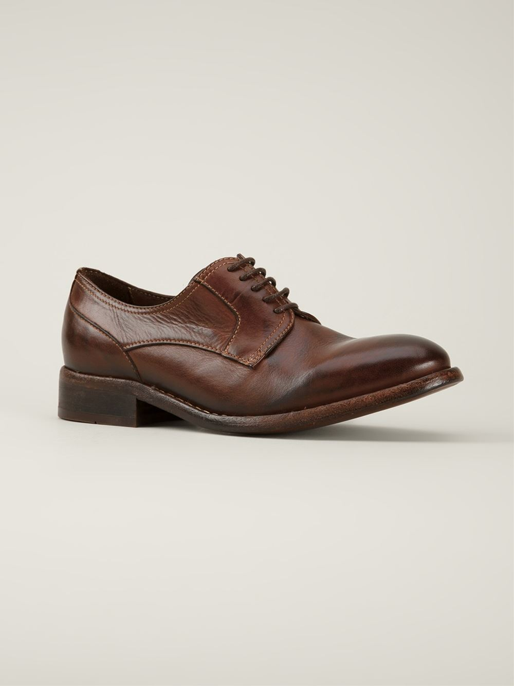 h by hudson cardinal drum dye derby shoes in brown for h by hudson cardinal drum dye derby shoes in brown for