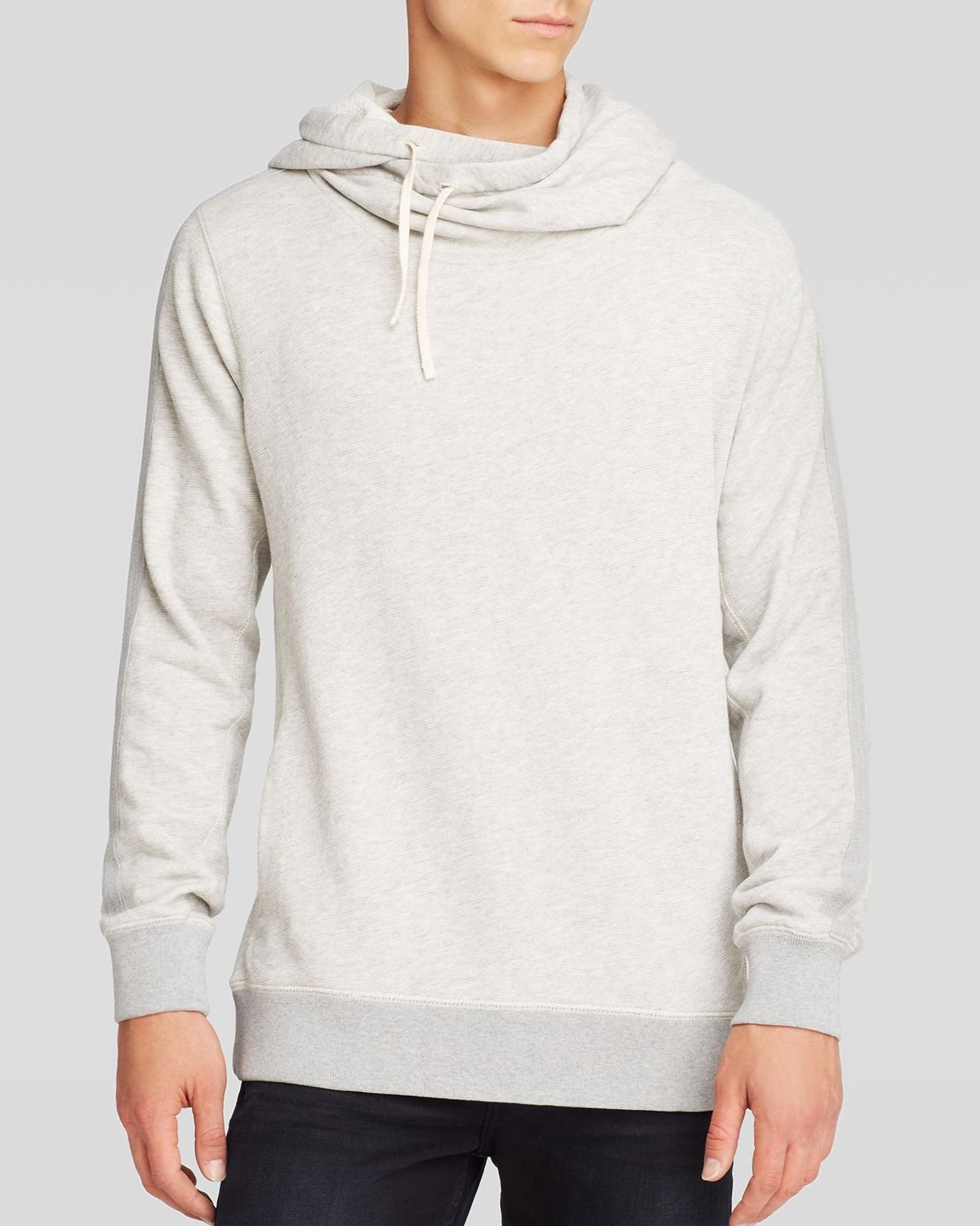 Scotch & soda Funnel Neck Pullover Hoodie in Gray for Men | Lyst
