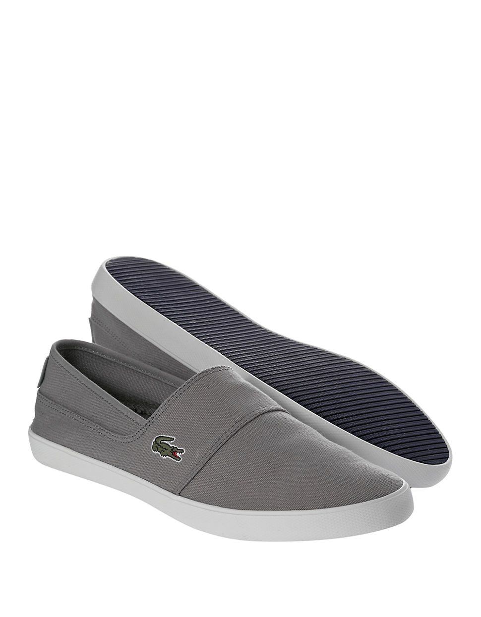 Lacoste Marice Lcr Canvas Slip-on Shoes in Gray for Men (grey) | Lyst