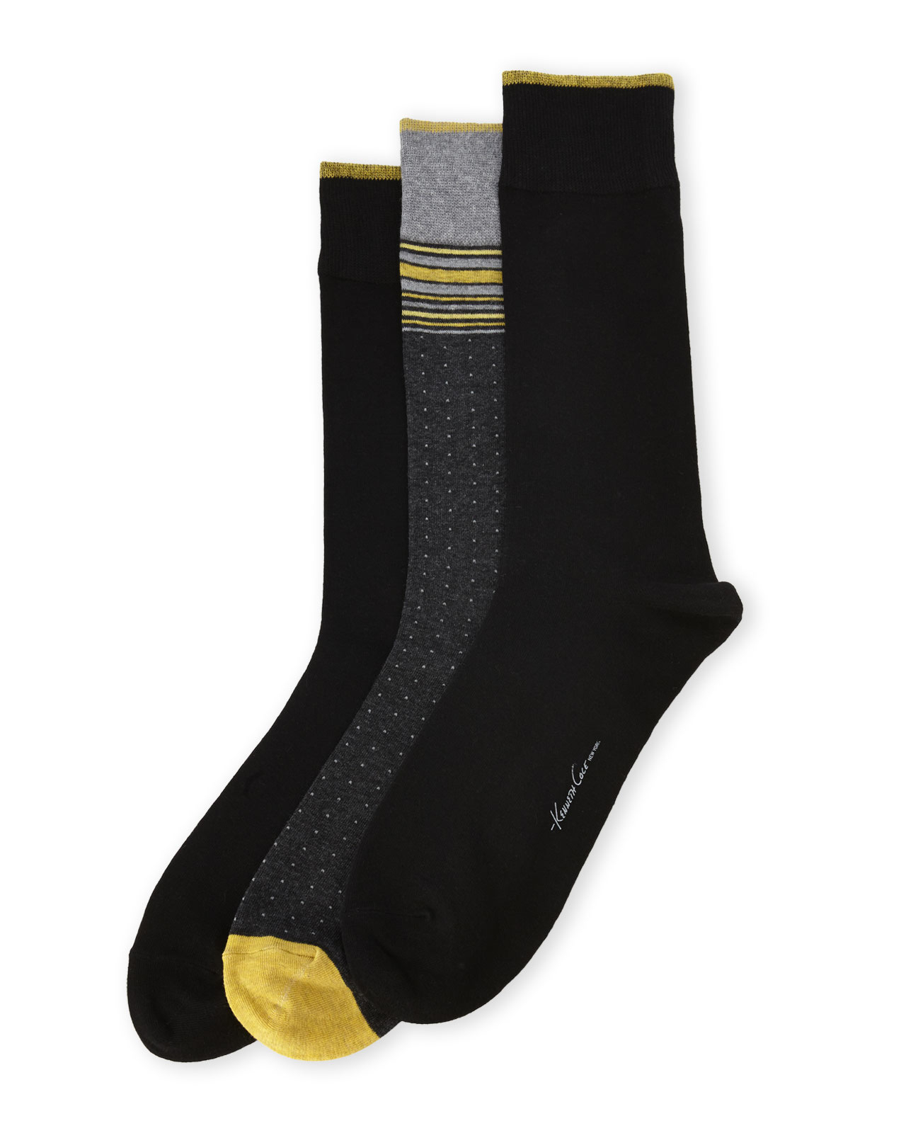 Lyst Cole 3Pack Stripe Cuff Crew Socks in Gray for Men