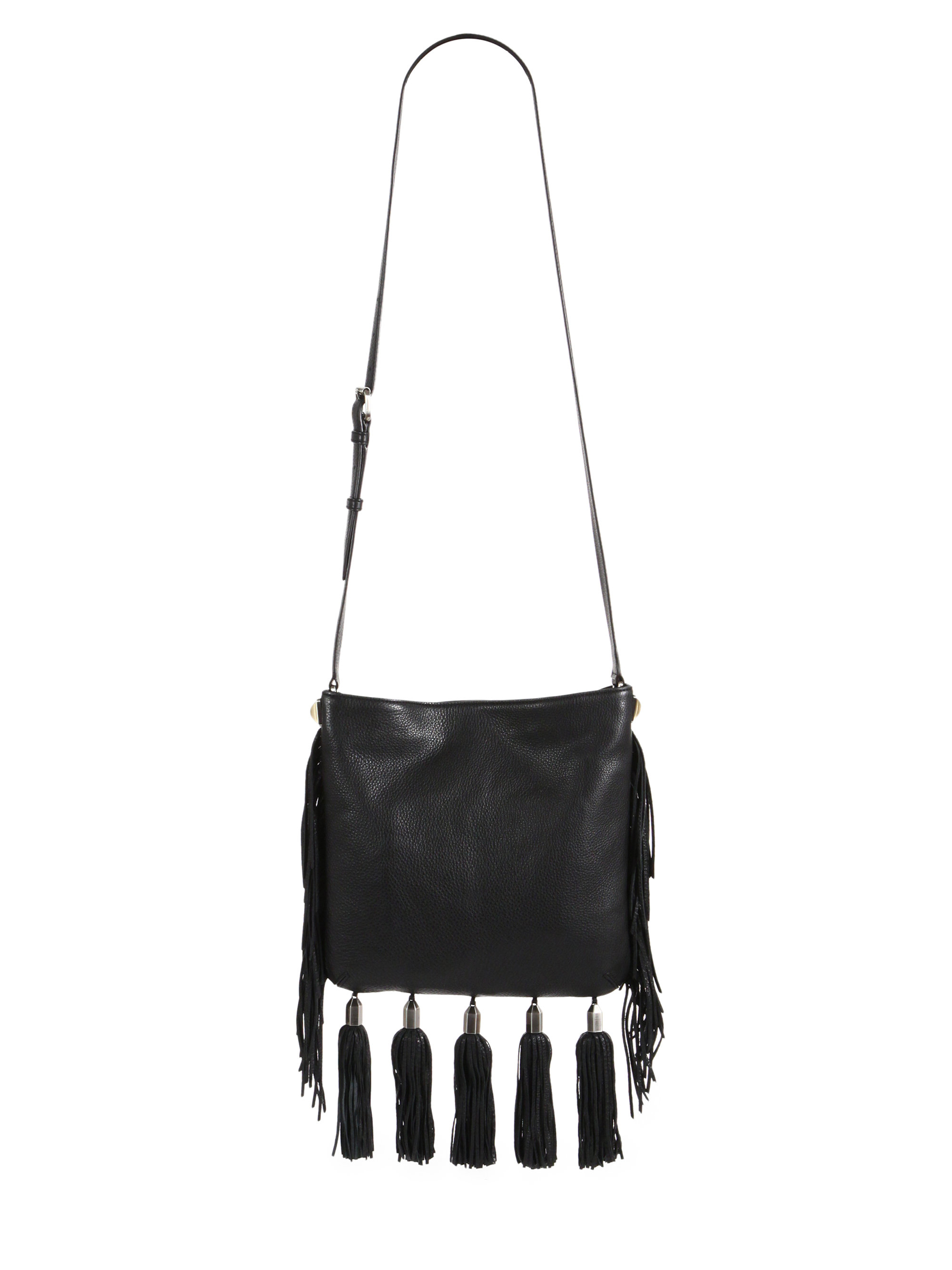 Rebecca Minkoff Black Kai Fringe Tassel Crossbody Bag