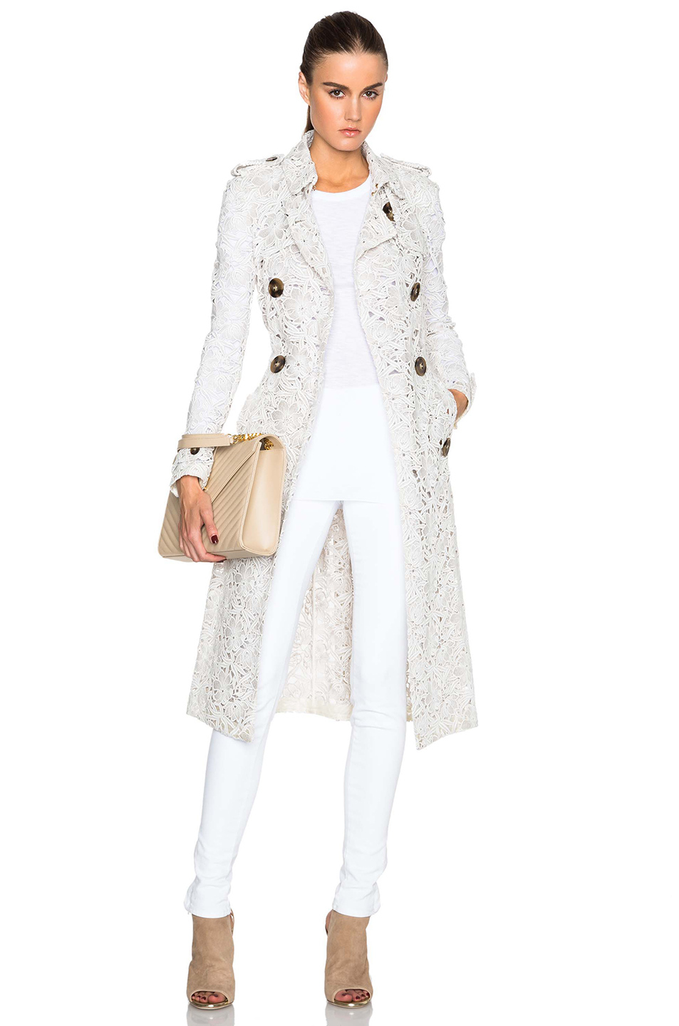 Burberry Lace Trench Coat In Brown Lyst Gallery