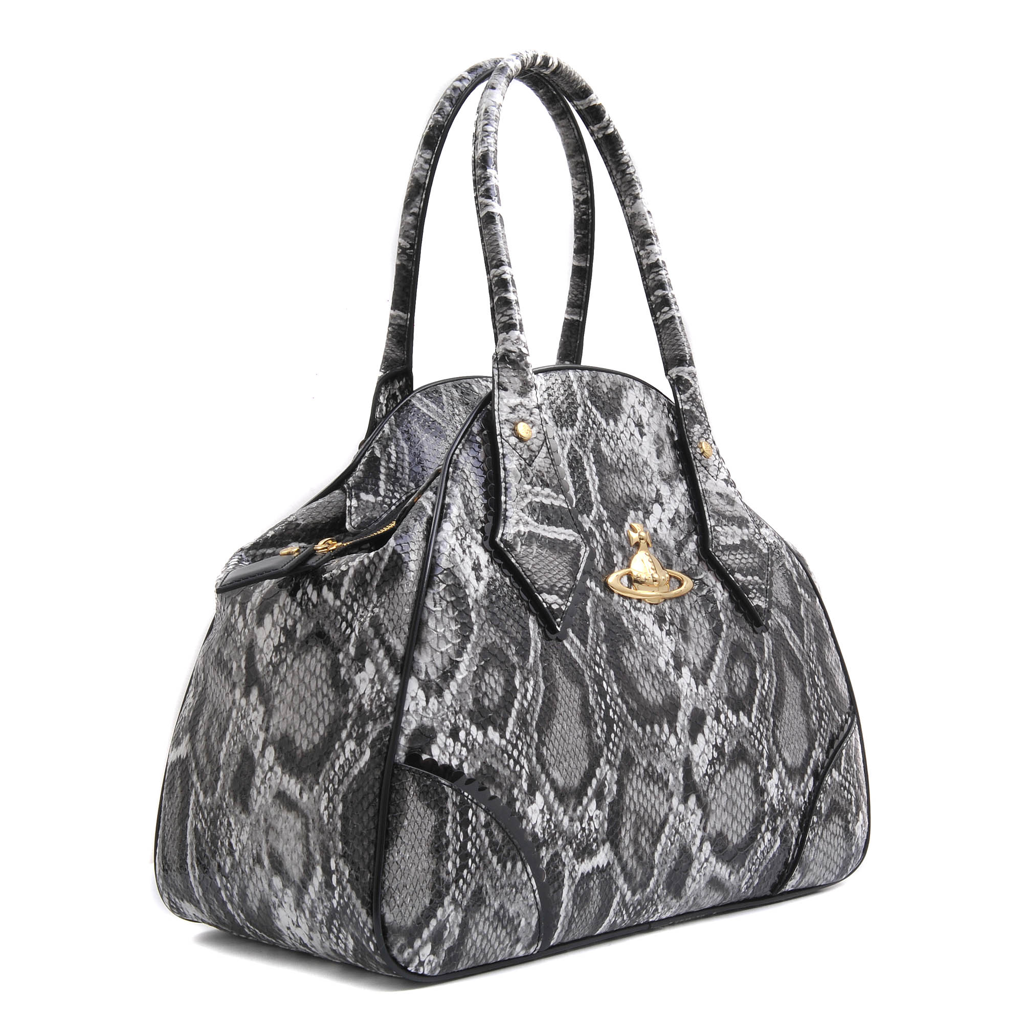 Vivienne westwood Large Yasmin Frilly Snake Bag in Black | Lyst