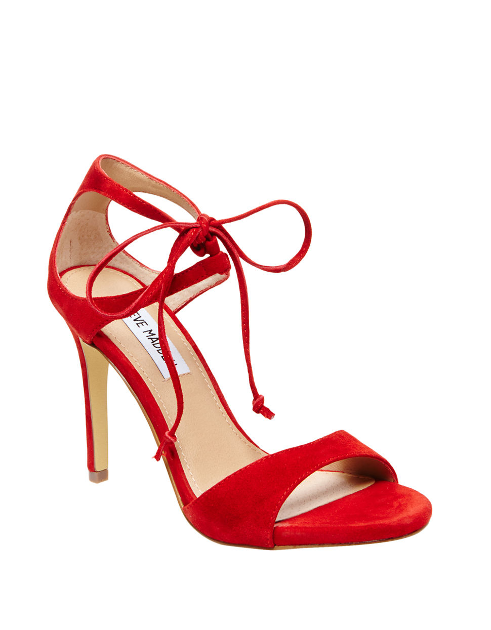 Steve madden Semona Suede HighHeel Sandals in Red Lyst