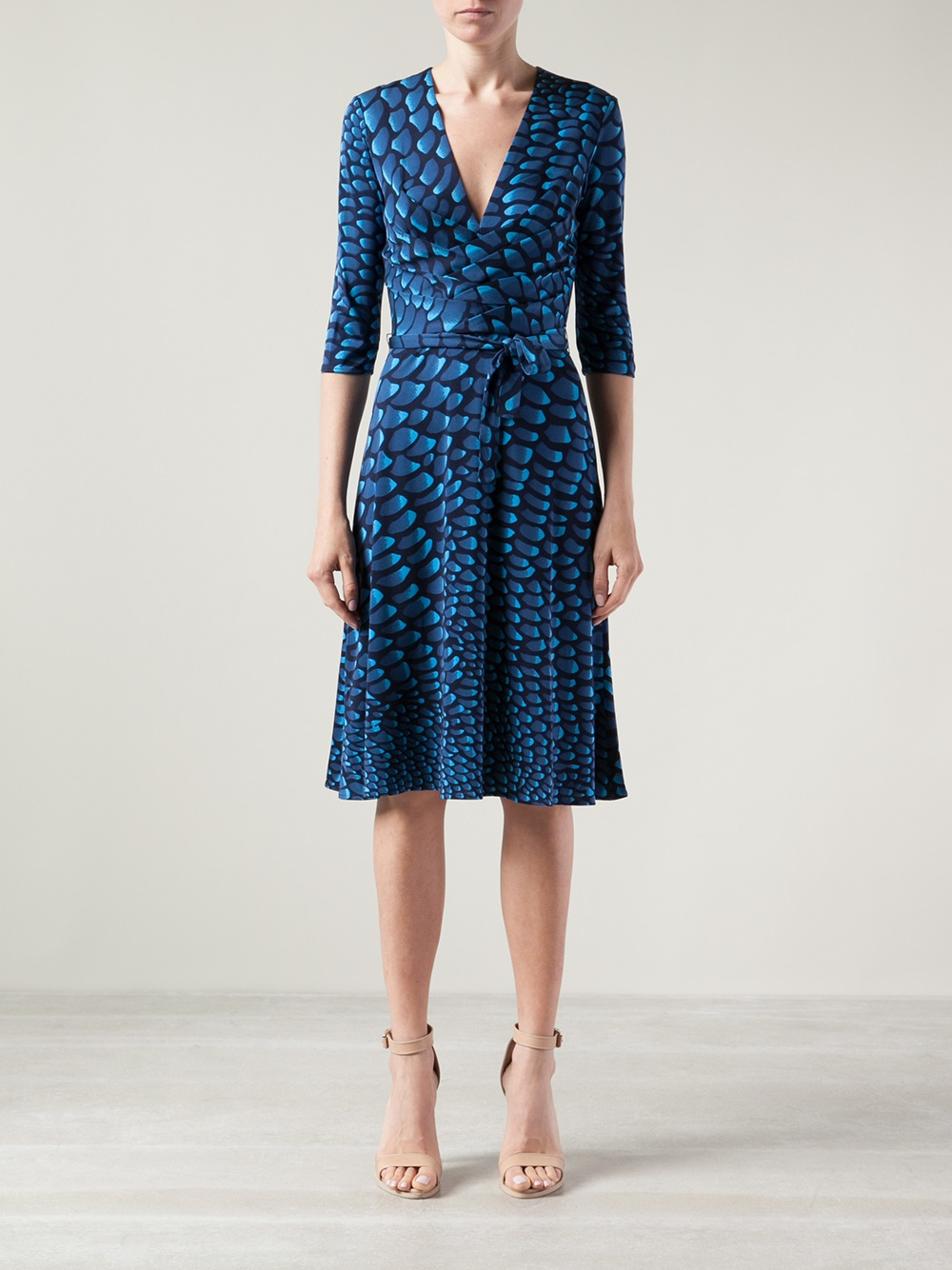 Issa Blue Wrap Front Dress Lyst