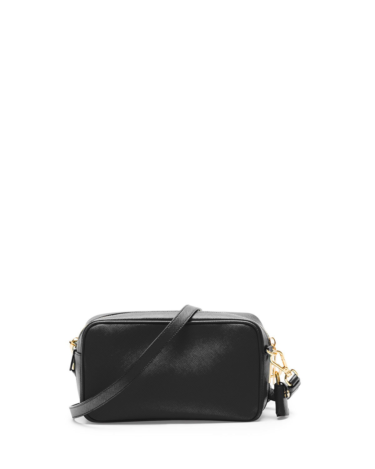 Lyst - Prada Saffiano Mini Crossbody Bag in Black