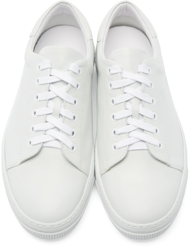 Lyst - A.P.C. Off-white Leather Tennis Sneakers in White for Men