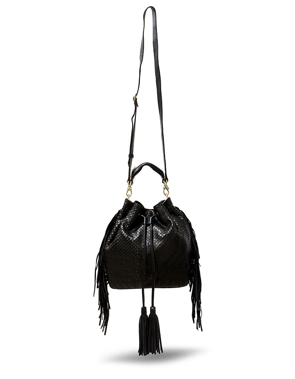 Lyst B Brian Atwood Ella Black Leather Drawstring Bag In Gallery