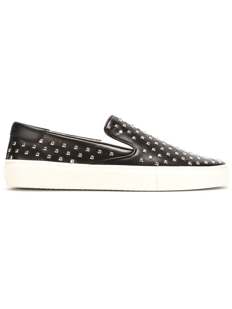 black studded slip on sneakers
