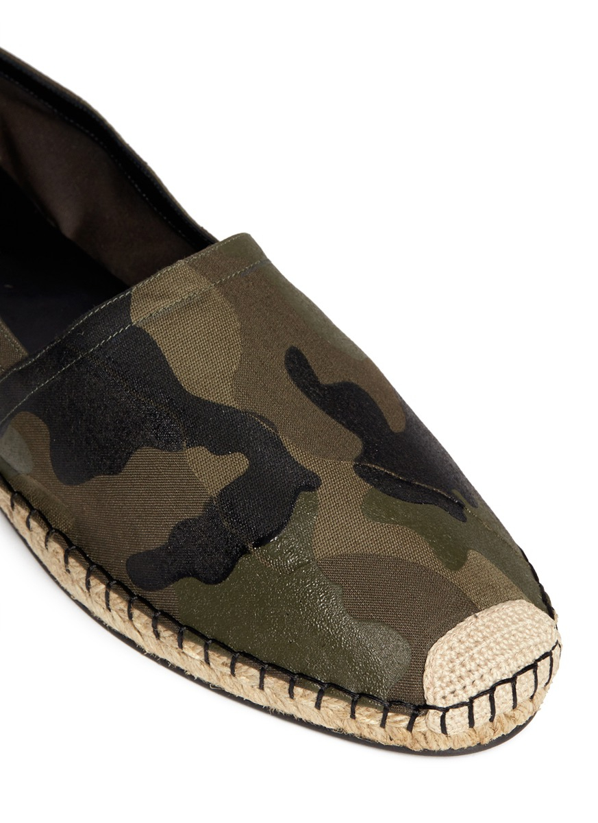 Lyst - Valentino Camouflage Print Espadrille Slip-ons in Green for Men