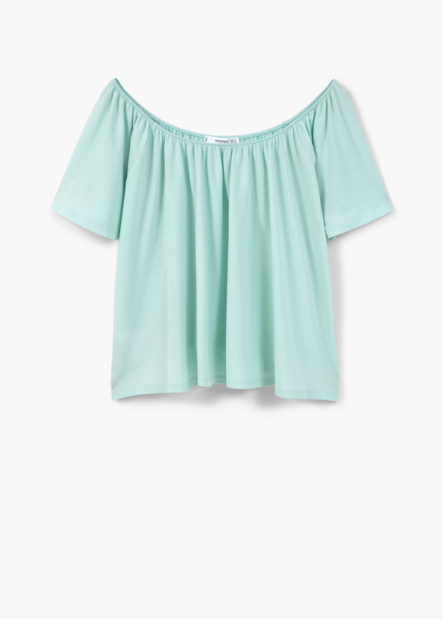 Lyst Mango Off Shoulder Top In Green Gallery