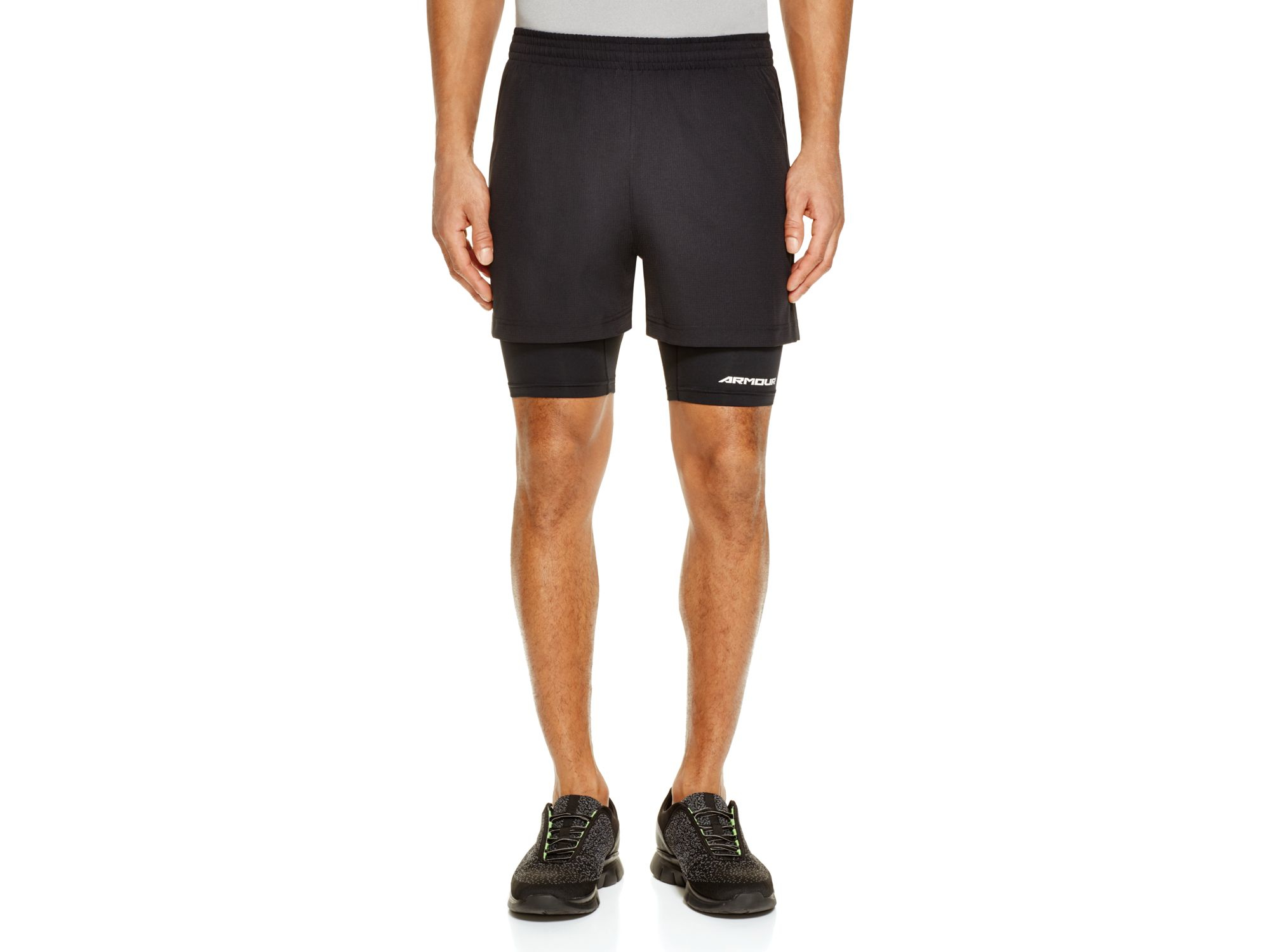under armour launch 2 in 1 shorts mens