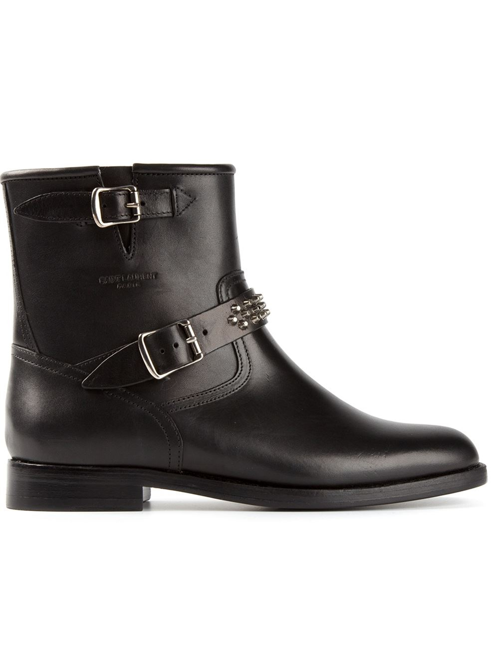 Saint laurent Classic Motorcycle Boots in Black | Lyst