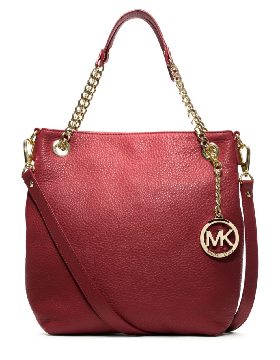 Lyst - Michael Michael Kors Jet Set Medium Chain Leather Tote Bag in Red