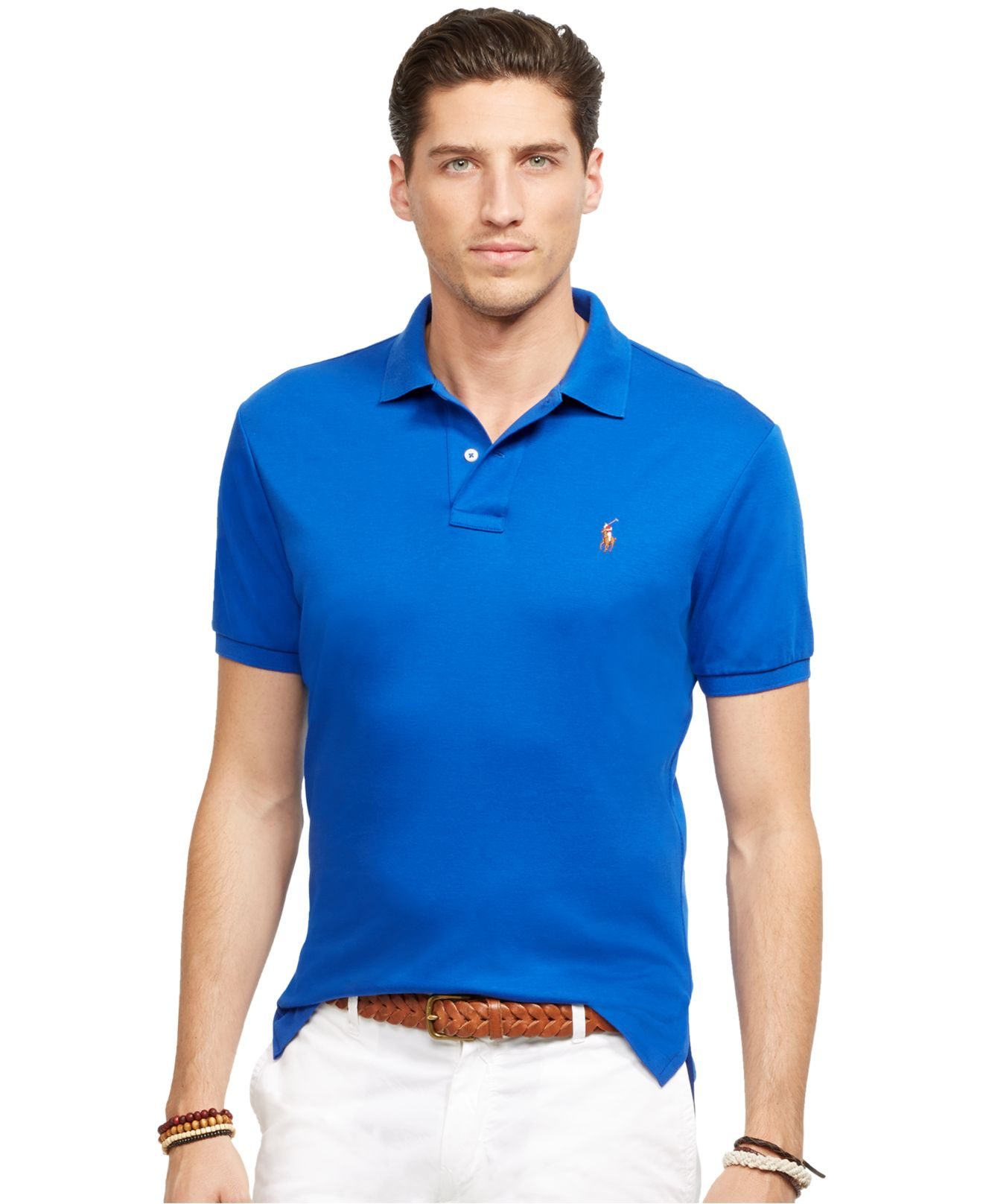 Lyst - Polo Ralph Lauren Pima Soft-touch Polo Shirt in Blue for Men