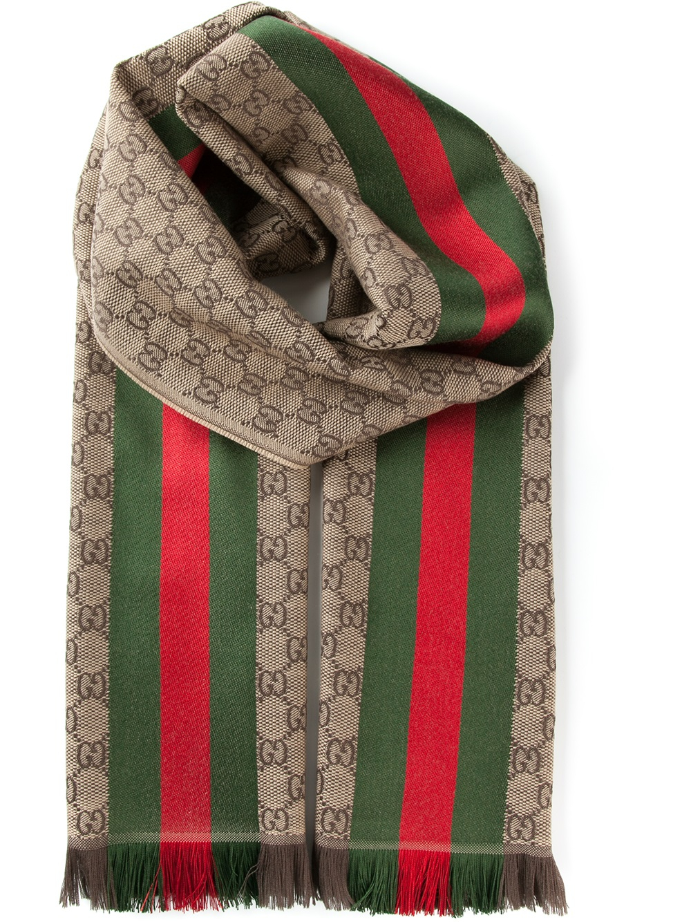 Lyst - Gucci Monogram Scarf in Brown for Men