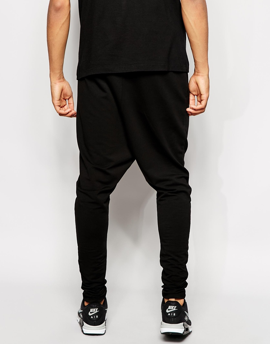 Lyst - Asos Drop Crotch Meggings With Button Front in Black for Men