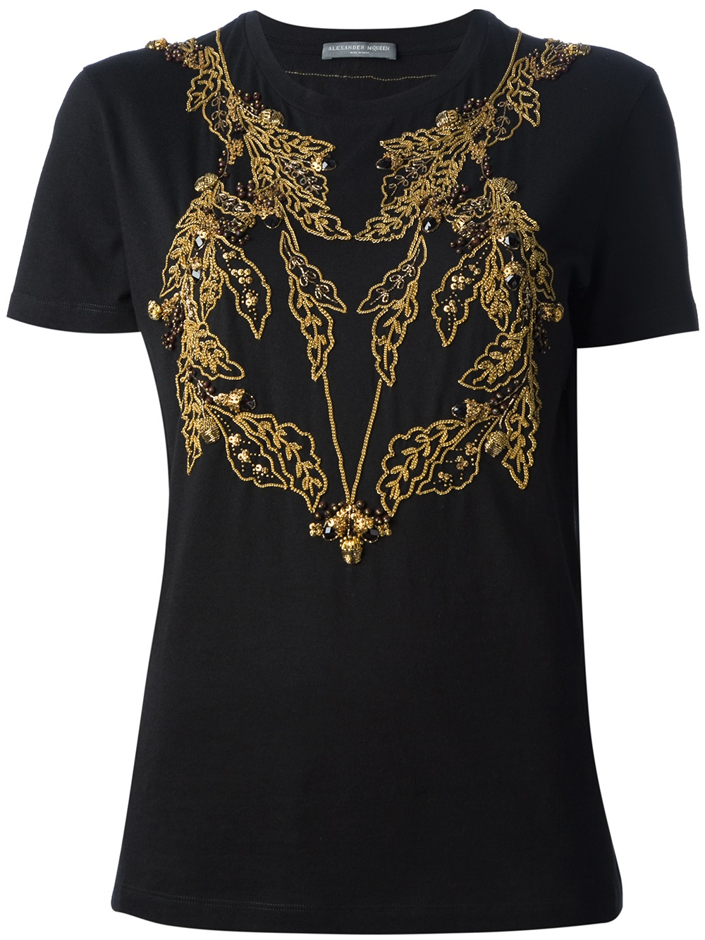 Lyst - Alexander Mcqueen Embellished Tshirt in Black