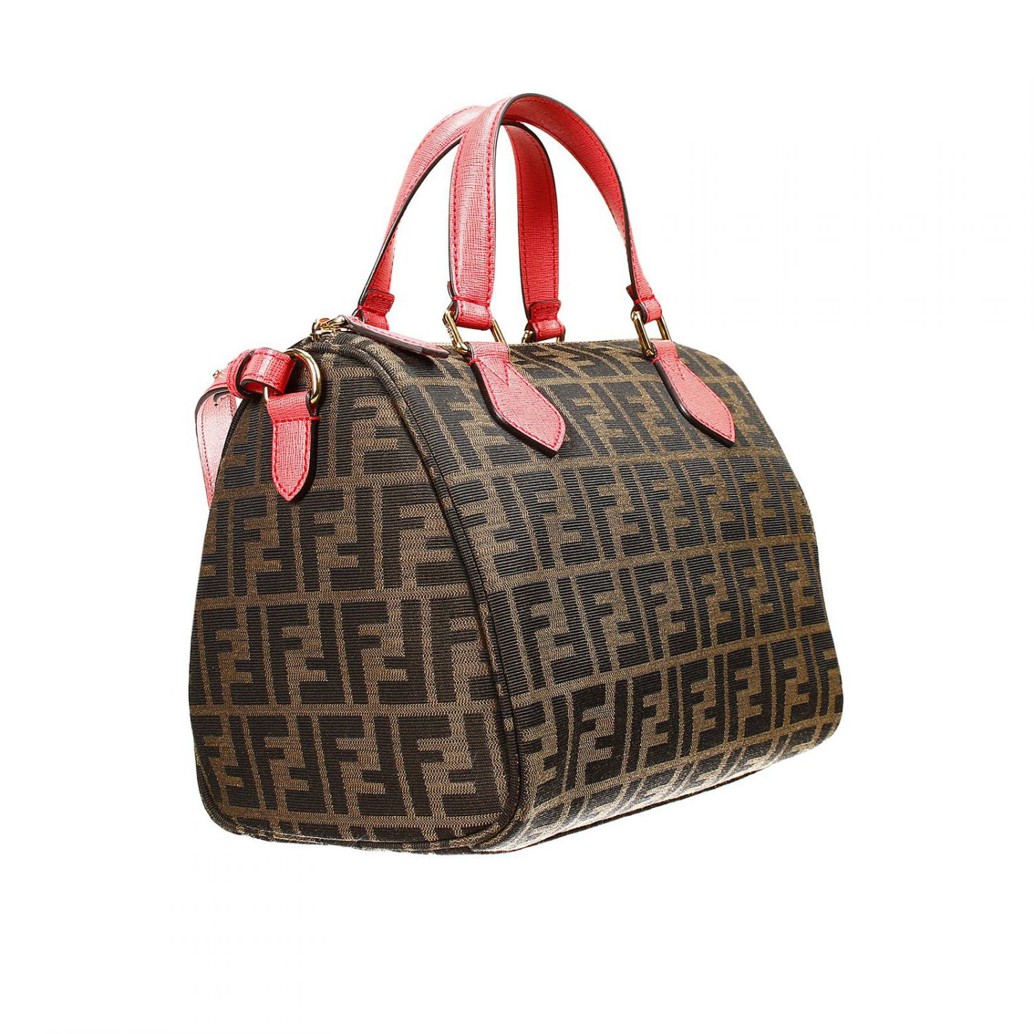 Fendi Handbag Bag Zucca Duffle Contrast in Pink (Coral) | Lyst