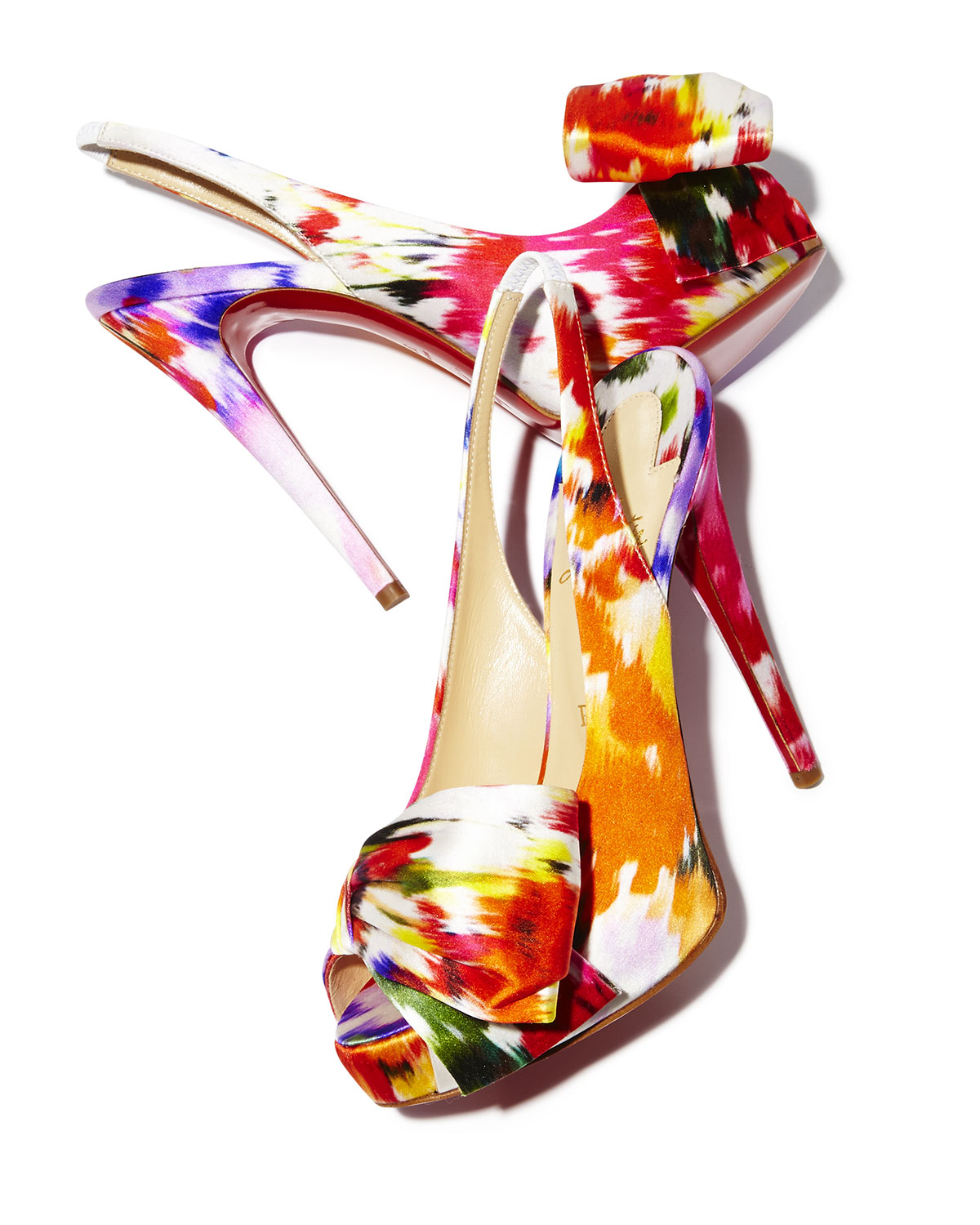 christian louboutin daffodile multi-print platform red sole pump ...