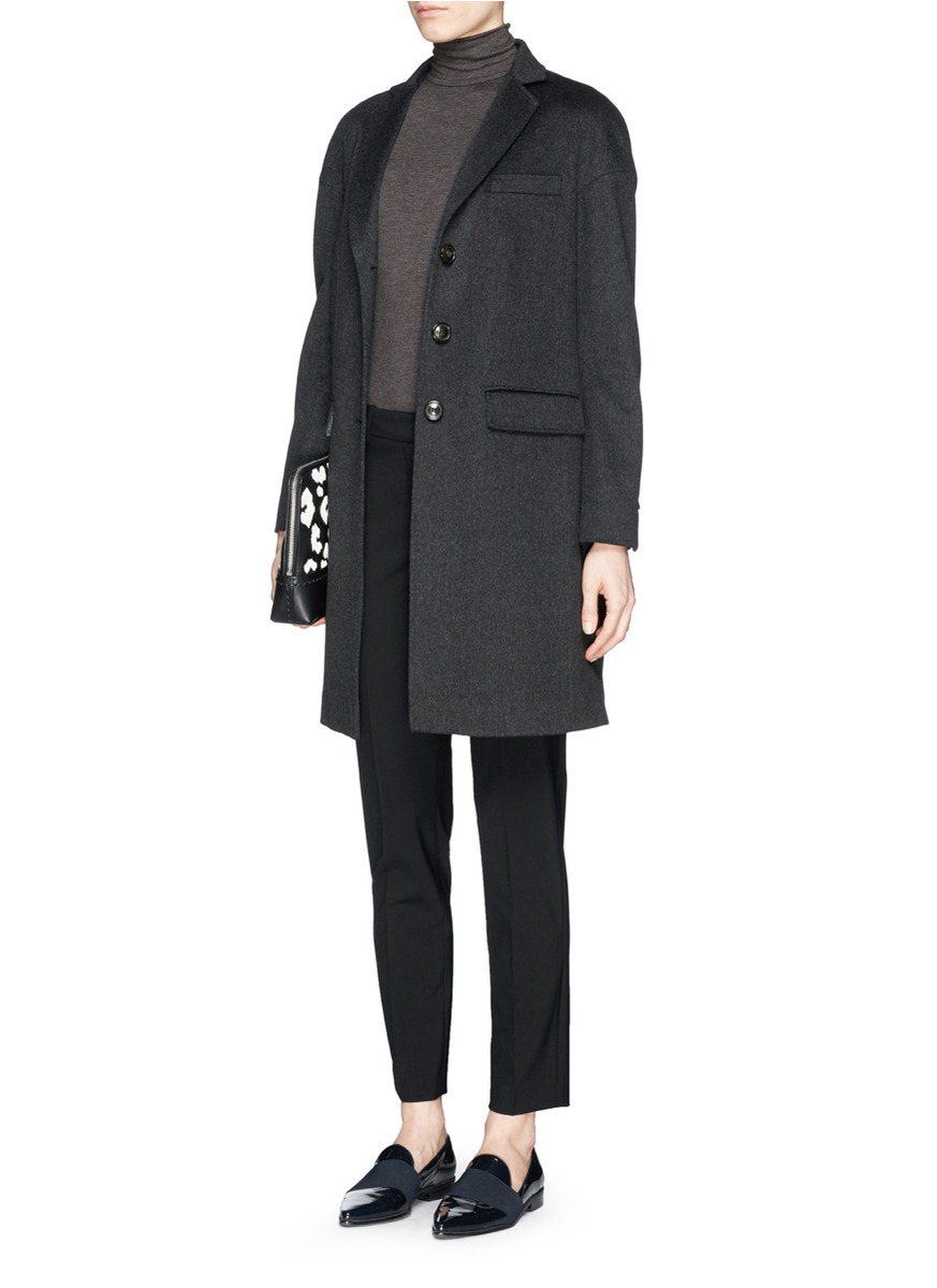 Lyst - Armani Felted Virgin Wool Coat in Gray