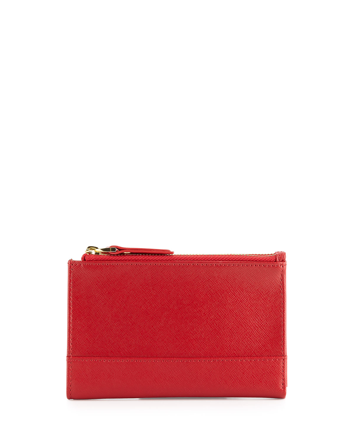 Lyst - Neiman Marcus Leather Double-zip Bi-fold Wallet in Red