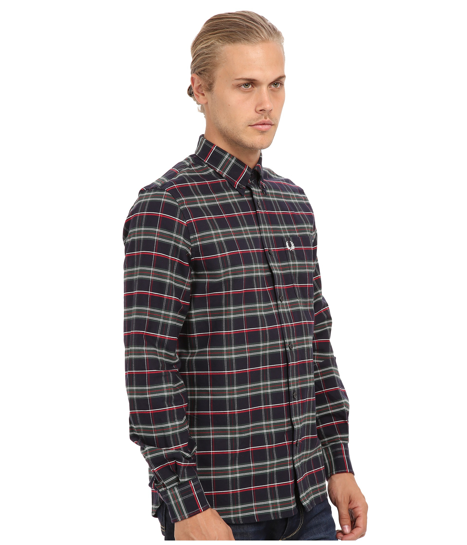 Lyst - Fred Perry House Tartan Long Sleeve Shirt in Blue for Men