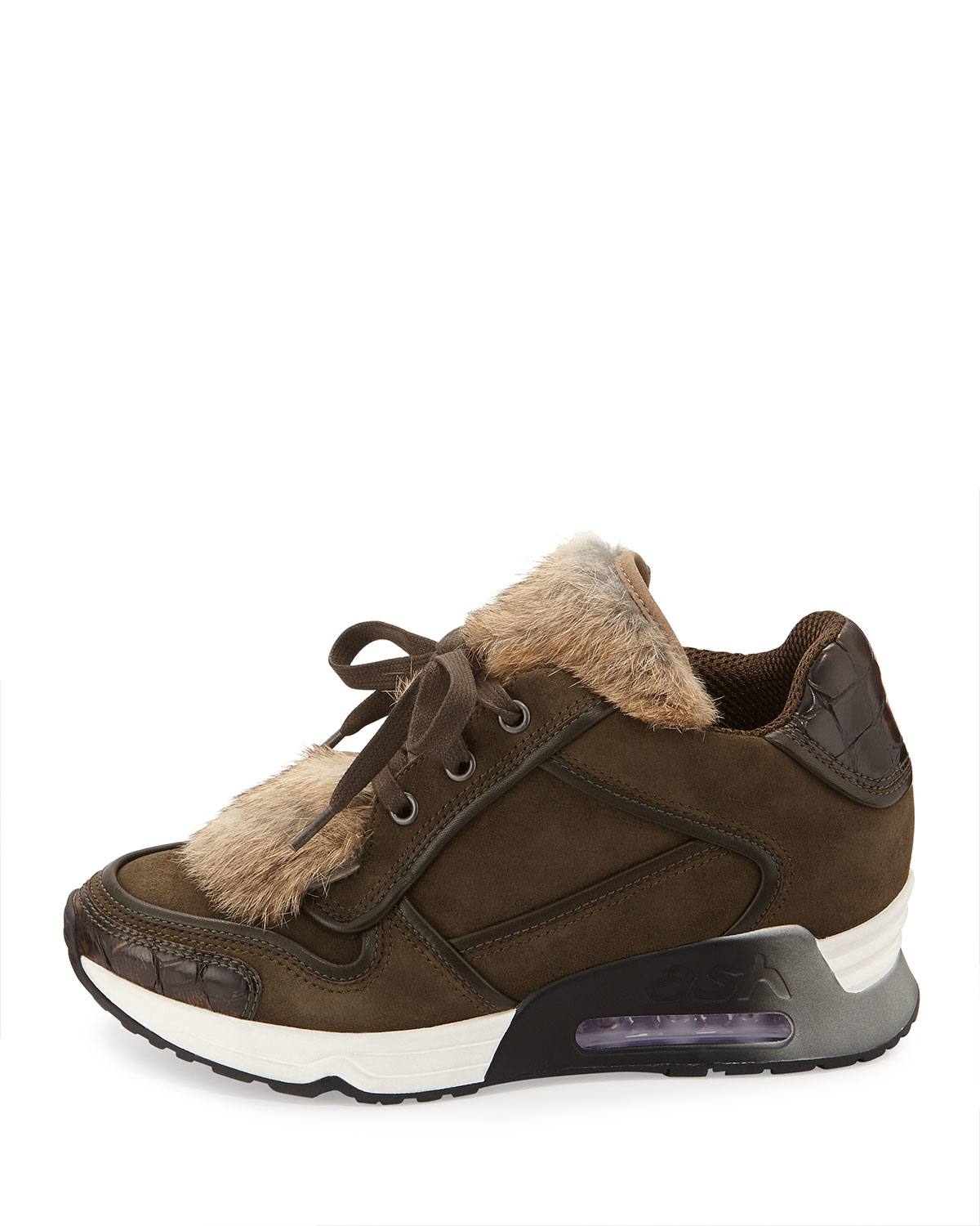 Ash Link Rabbitfur Trainer in Khaki CAFFE/MILITARY  Lyst