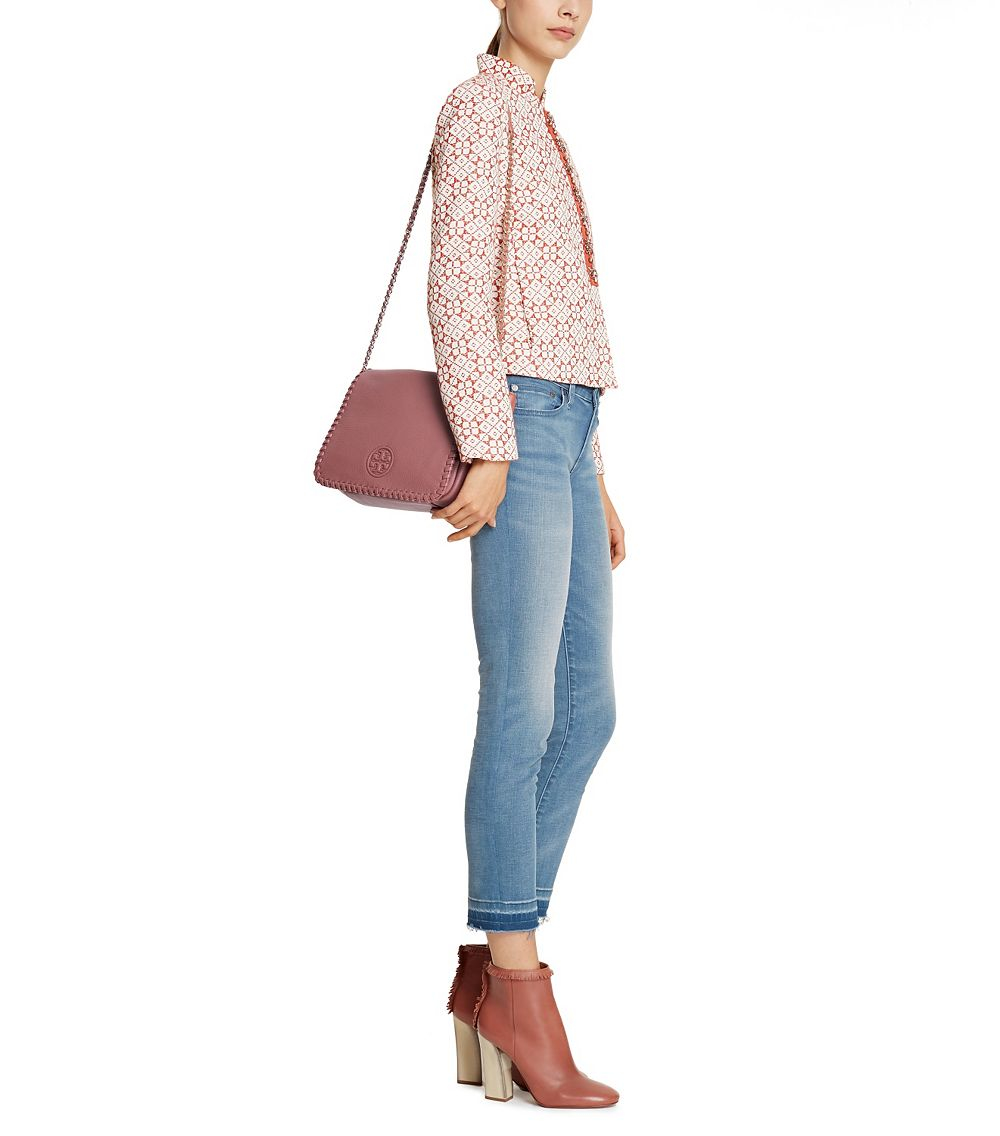 Lyst Tory Burch Marion Small Flap Shoulder Bag In Pink Gallery Women S Tory Burch Marion